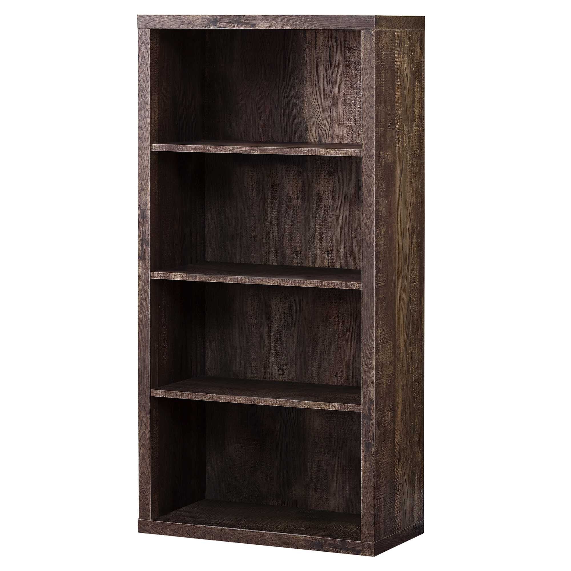 White Wood Adjustable Four Tier Bookcase-Bookcases-DECOROLALA