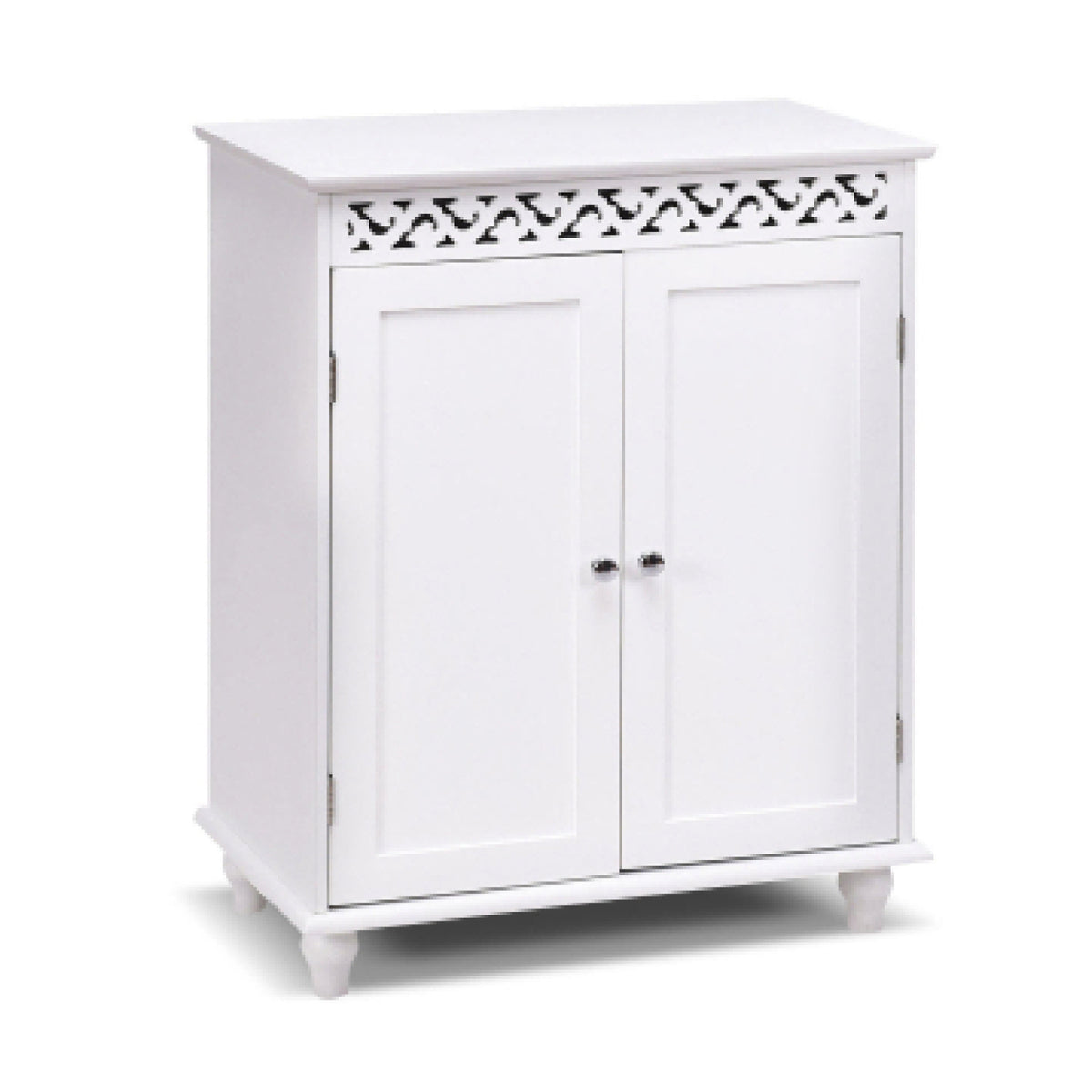 White Wooden 2-Door Storage Cabinet Cupboard-Floor Cabinets-DECOROLALA