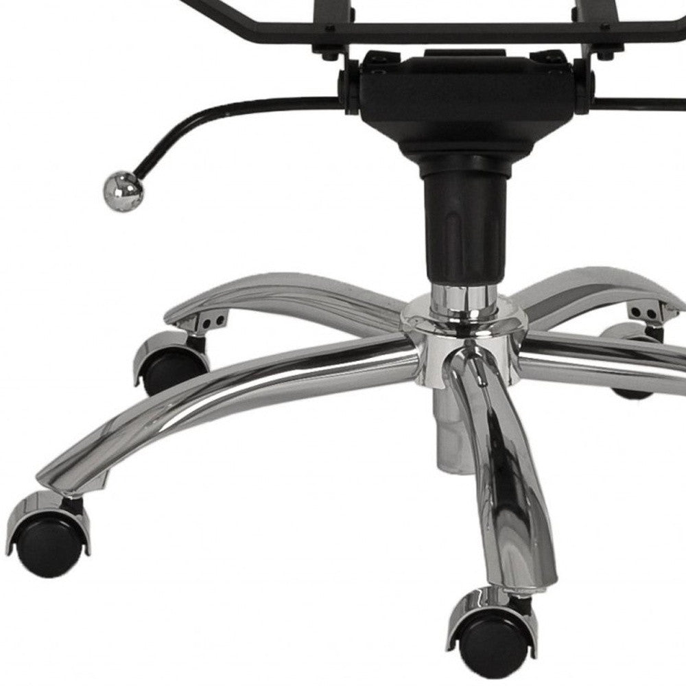 White and Silver Adjustable Swivel Faux Leather Rolling Conference Office Chair-Office Chairs-DECOROLALA