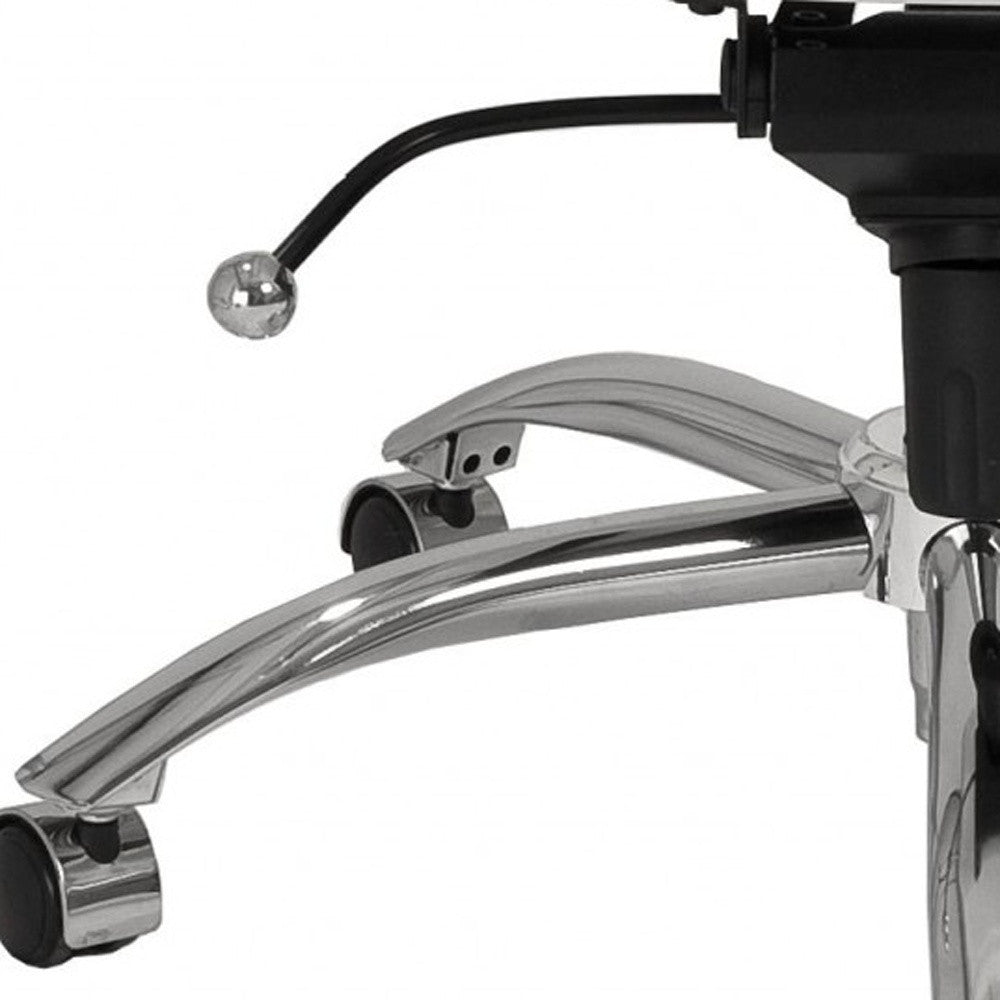 White and Silver Adjustable Swivel Faux Leather Rolling Conference Office Chair-Office Chairs-DECOROLALA