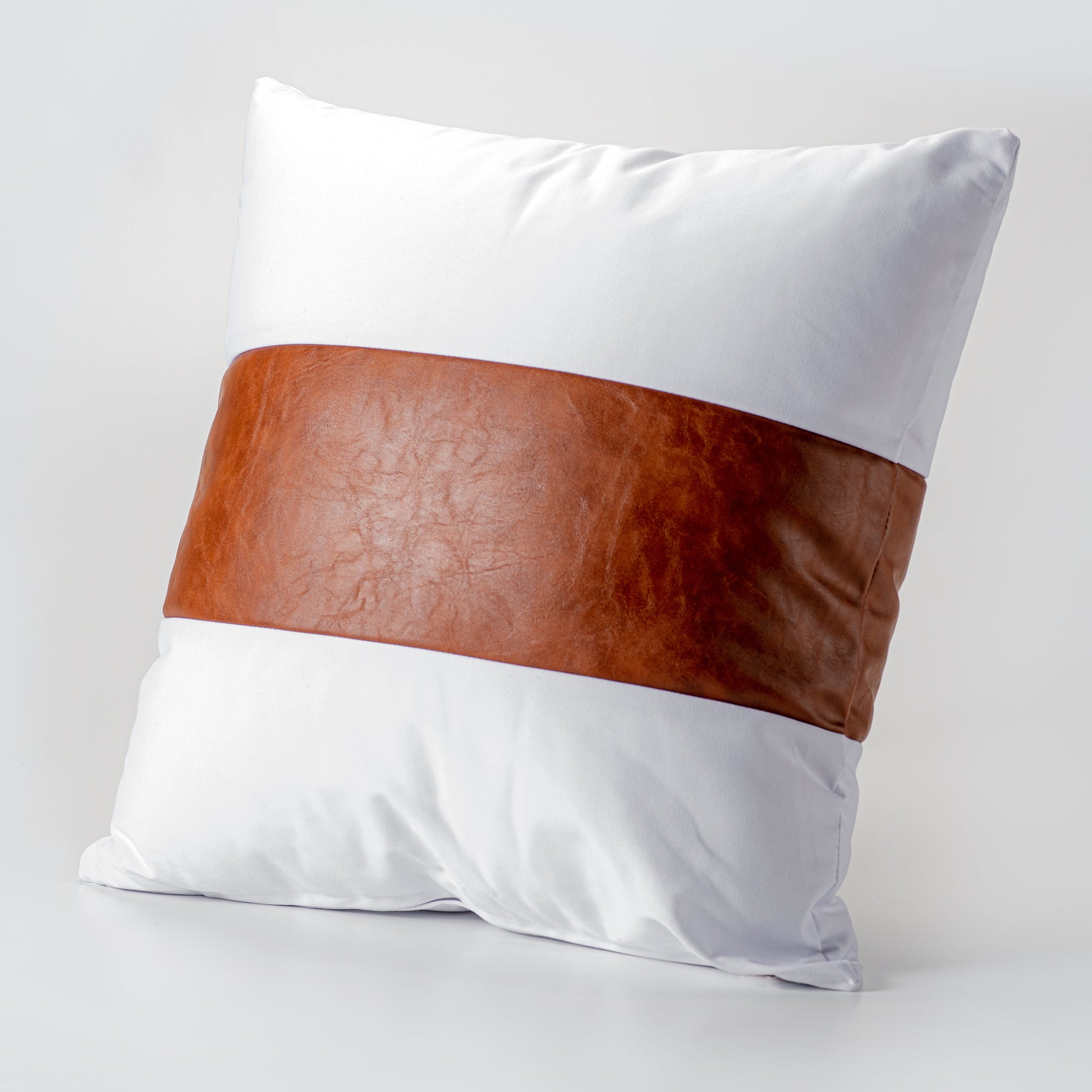 White and Tan Nautical Style Decorative Pillow 20" x 20"-Decorative Cushions-DECOROLALA