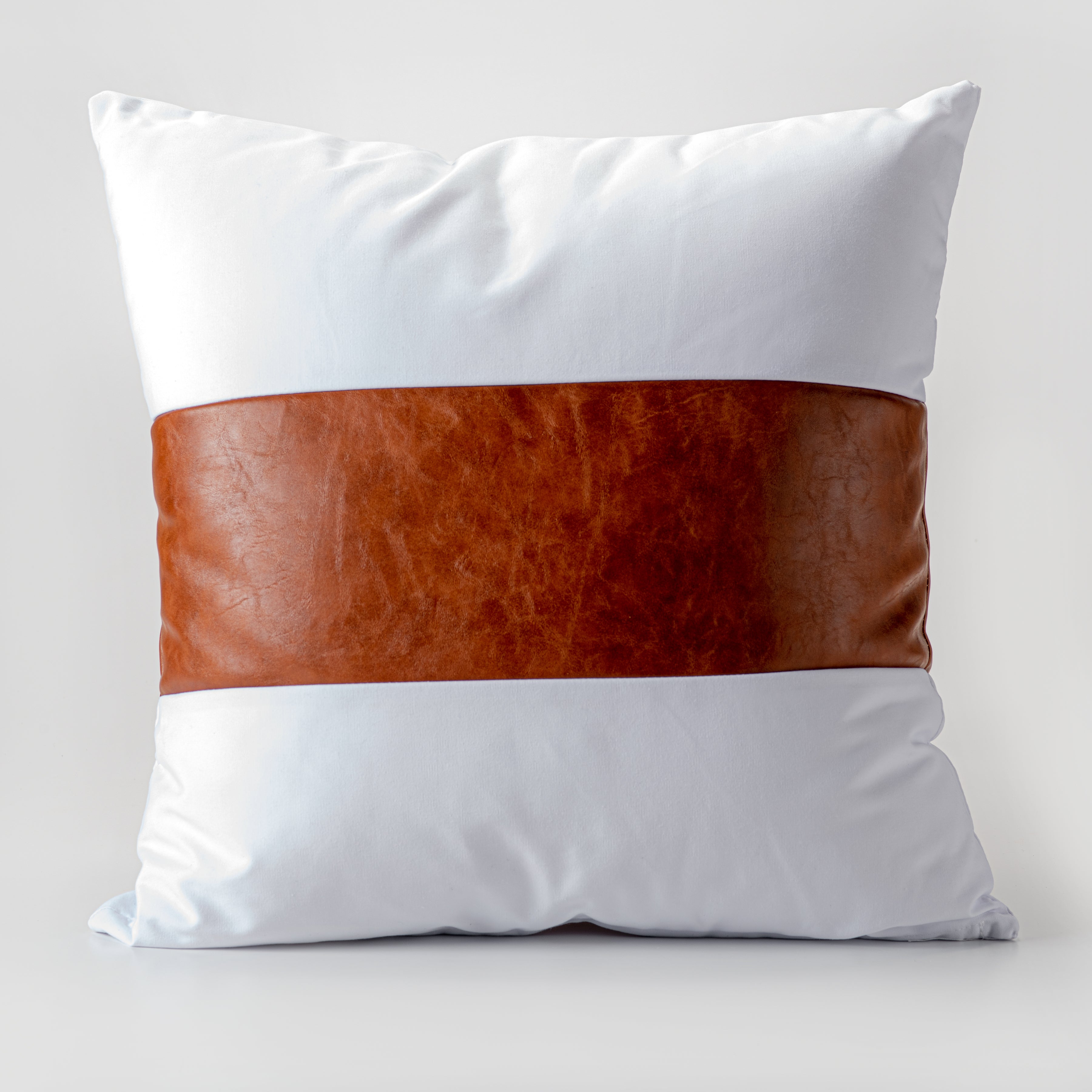 White and Tan Nautical Style Decorative Pillow 20" x 20"-Decorative Cushions-DECOROLALA