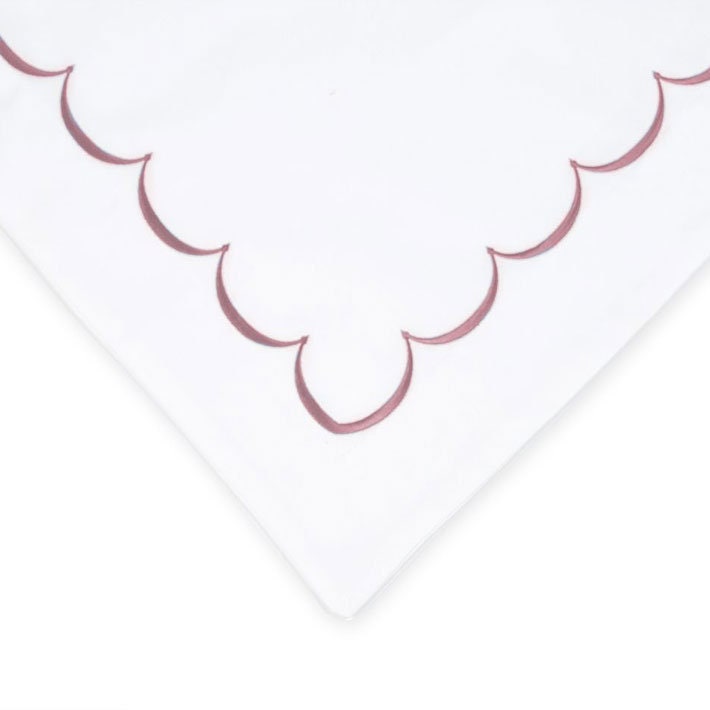 White with Bubblegum Pink - Cotton Sateen, Pure Linen, Linen Cotton Mix | 3 Piece Embroidered Edge Duvet Cover Set | Handmade | Pre-washed-n/a-DECOROLALA