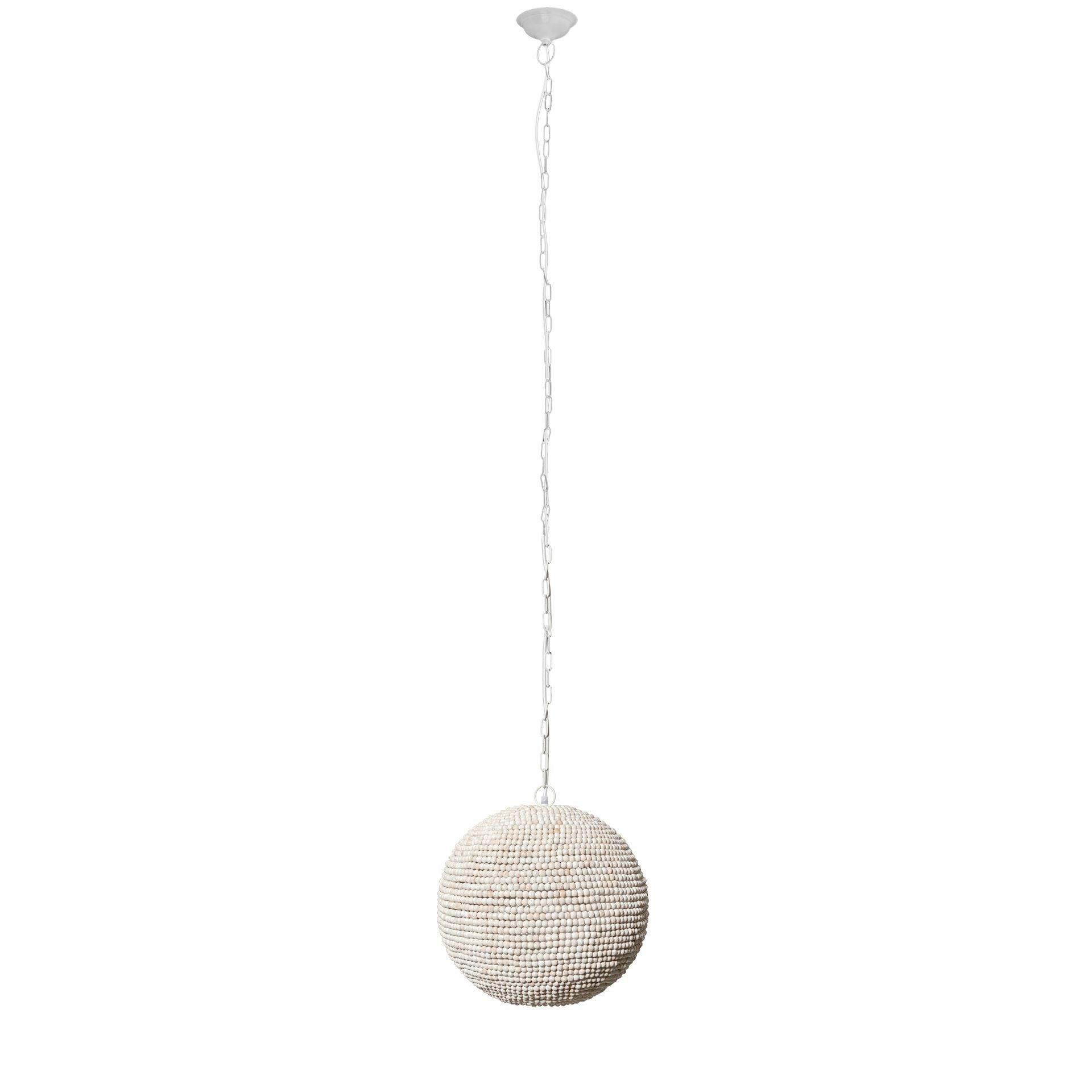 Whitewash Beaded Ball Hanging Light-Chandeliers-DECOROLALA