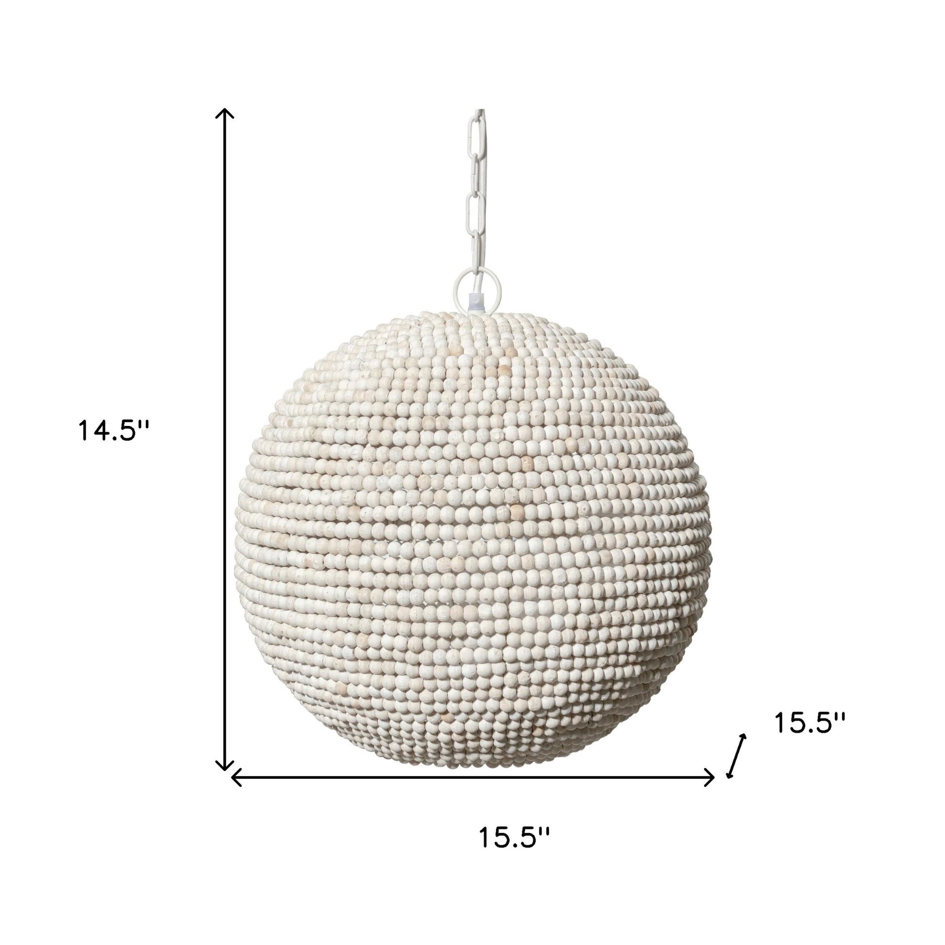 Whitewash Beaded Ball Hanging Light-Chandeliers-DECOROLALA