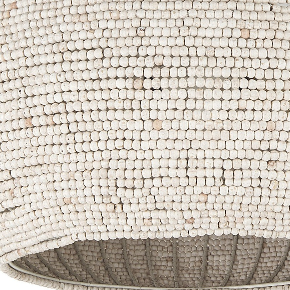 Whitewash Beaded Hanging Chandelier-Chandeliers-DECOROLALA