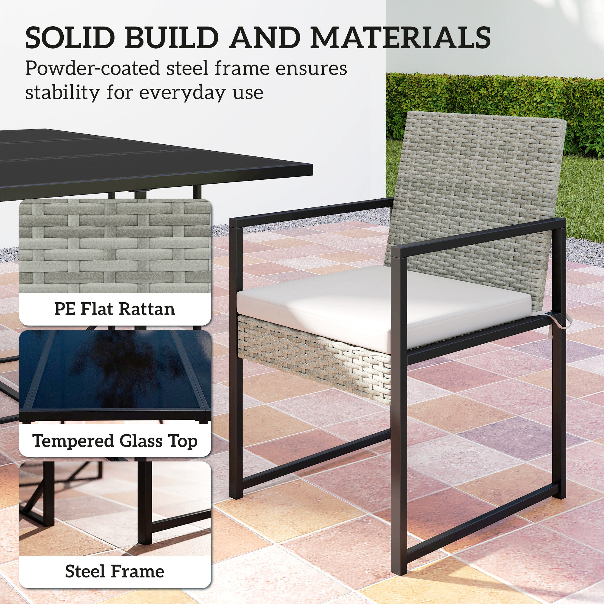 Wicker Patio Dining Set 11pc Light Grey-DECOROLALA