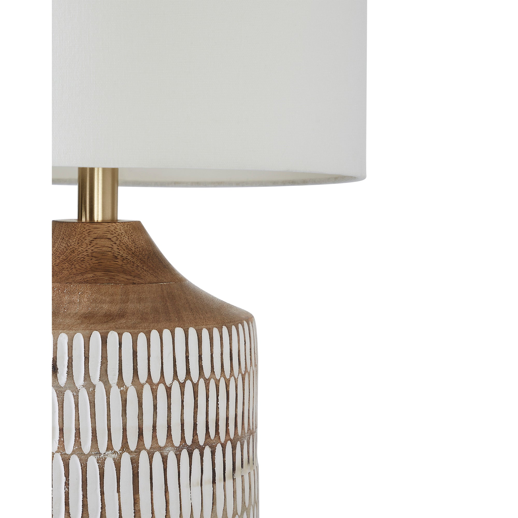 Wickes 24" Table Lamp, White, Mango Wood-Table Lamp-DECOROLALA