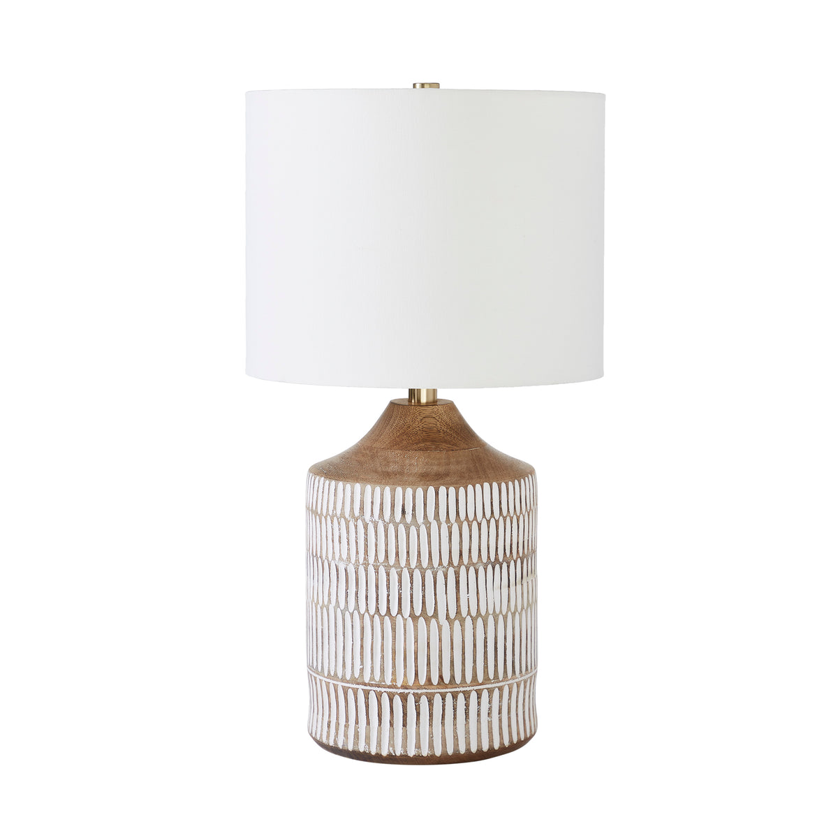 Wickes 24" Table Lamp, White, Mango Wood-Table Lamp-DECOROLALA