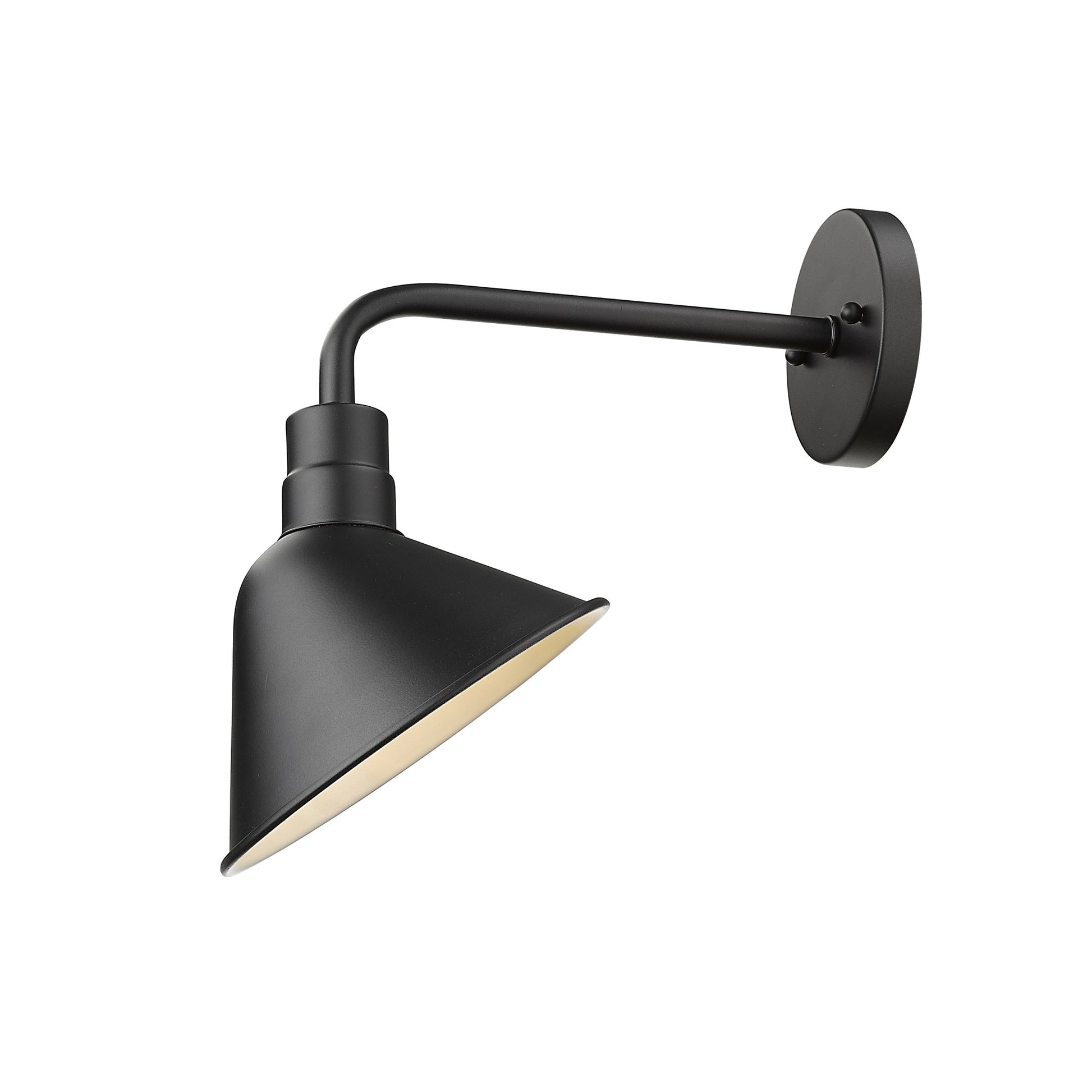 Wide Shade Matte Black LED Wall Light-Outdoor Lighting-DECOROLALA