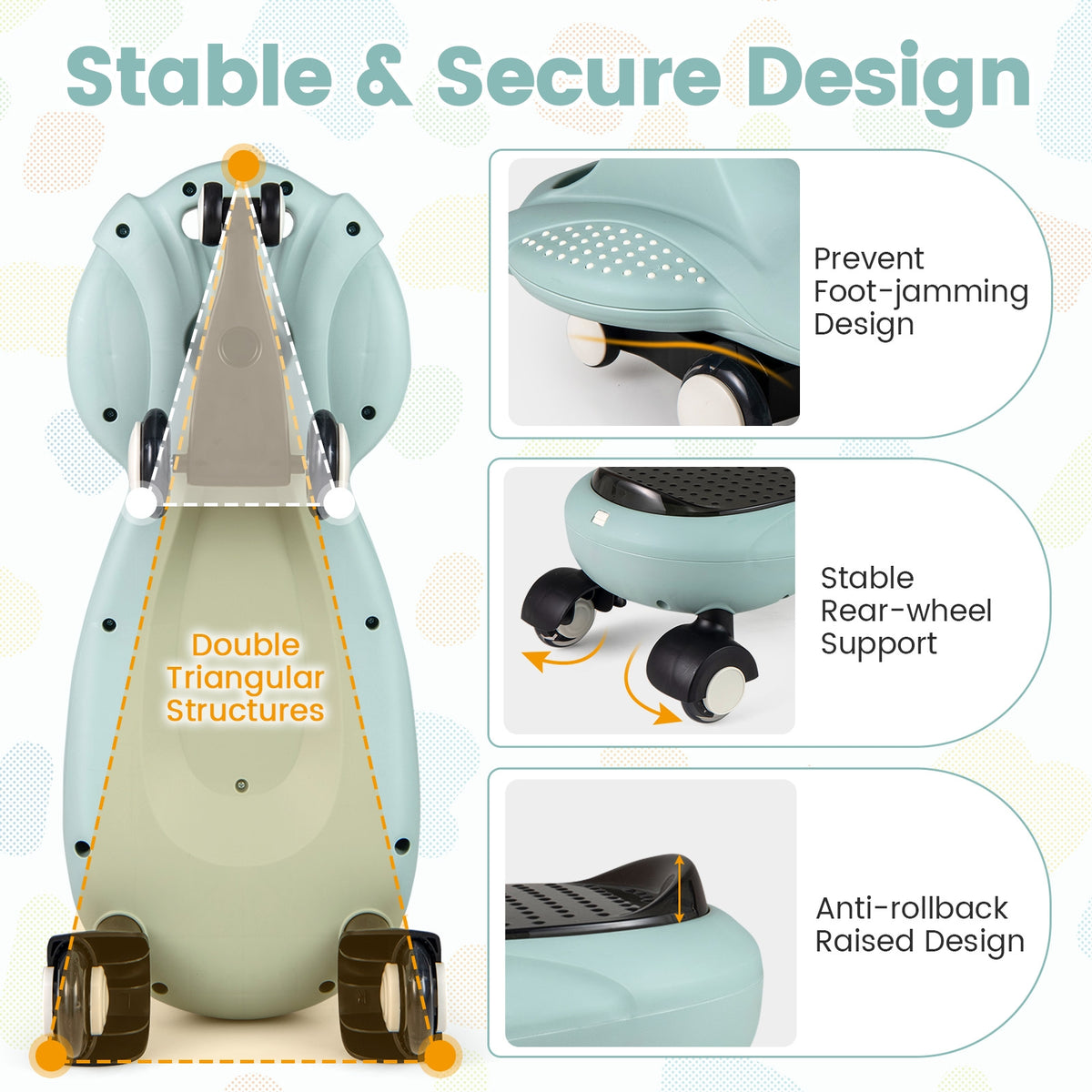 Wiggle Car with Hauling Rope Ride on Toy with Under-Seat Storage