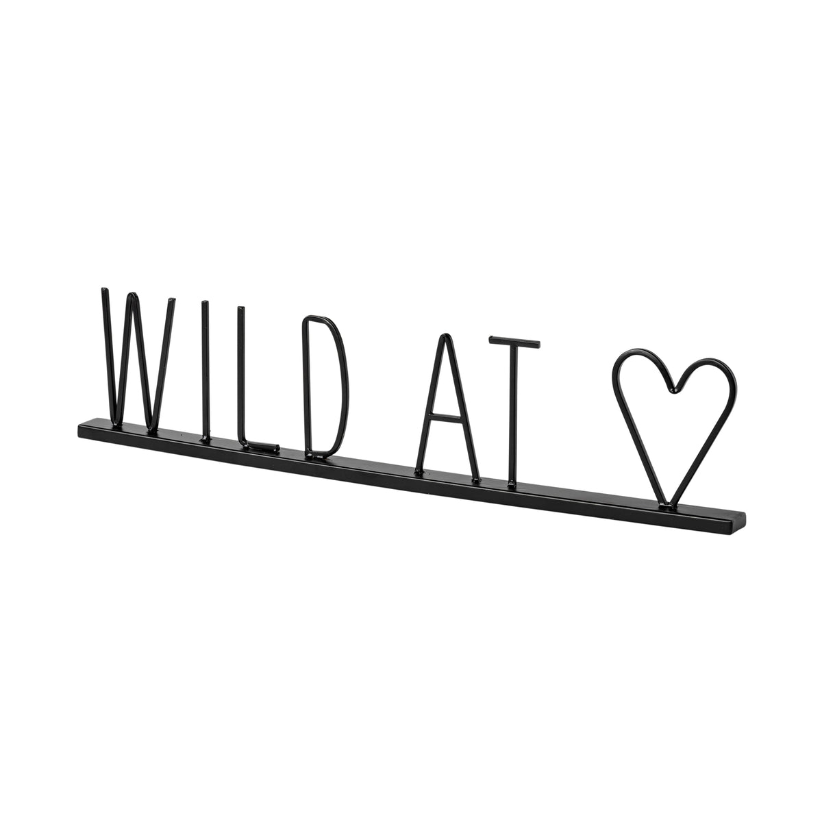 Wild at Heart Black Metal Sign - 24"L x 1"W-Objects-DECOROLALA