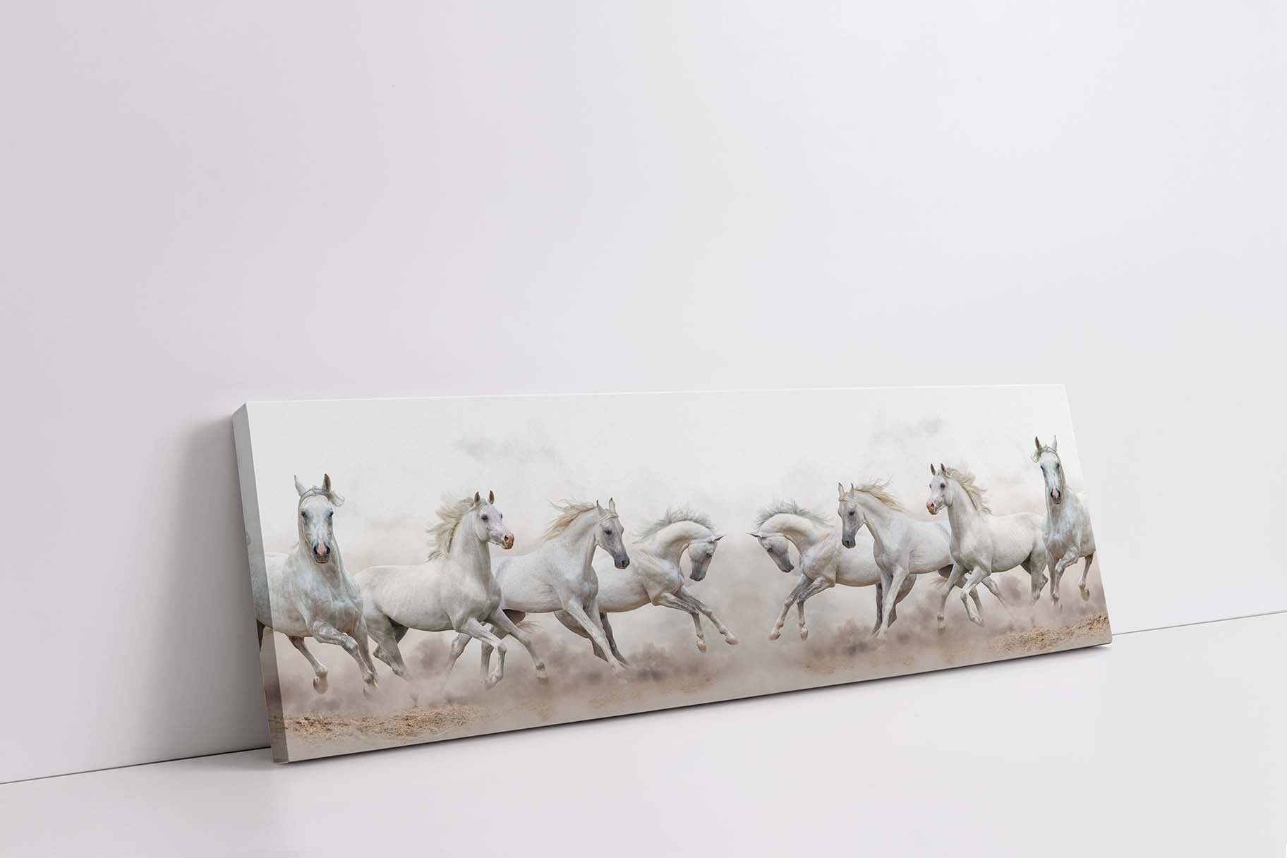 Wildlife Canvas-Arabian Horses White Sky-Wall Art-Wall Art-DECOROLALA
