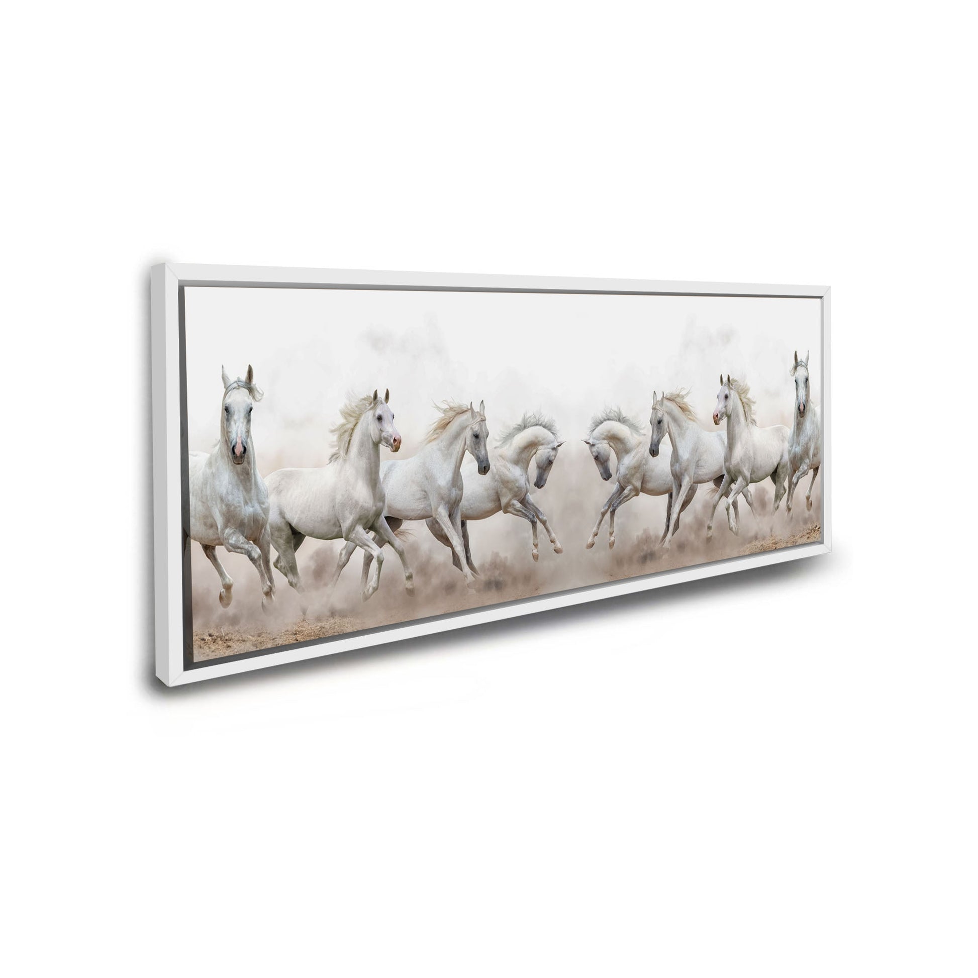 Wildlife Canvas-Arabian Horses White Sky-Wall Art-Wall Art-DECOROLALA