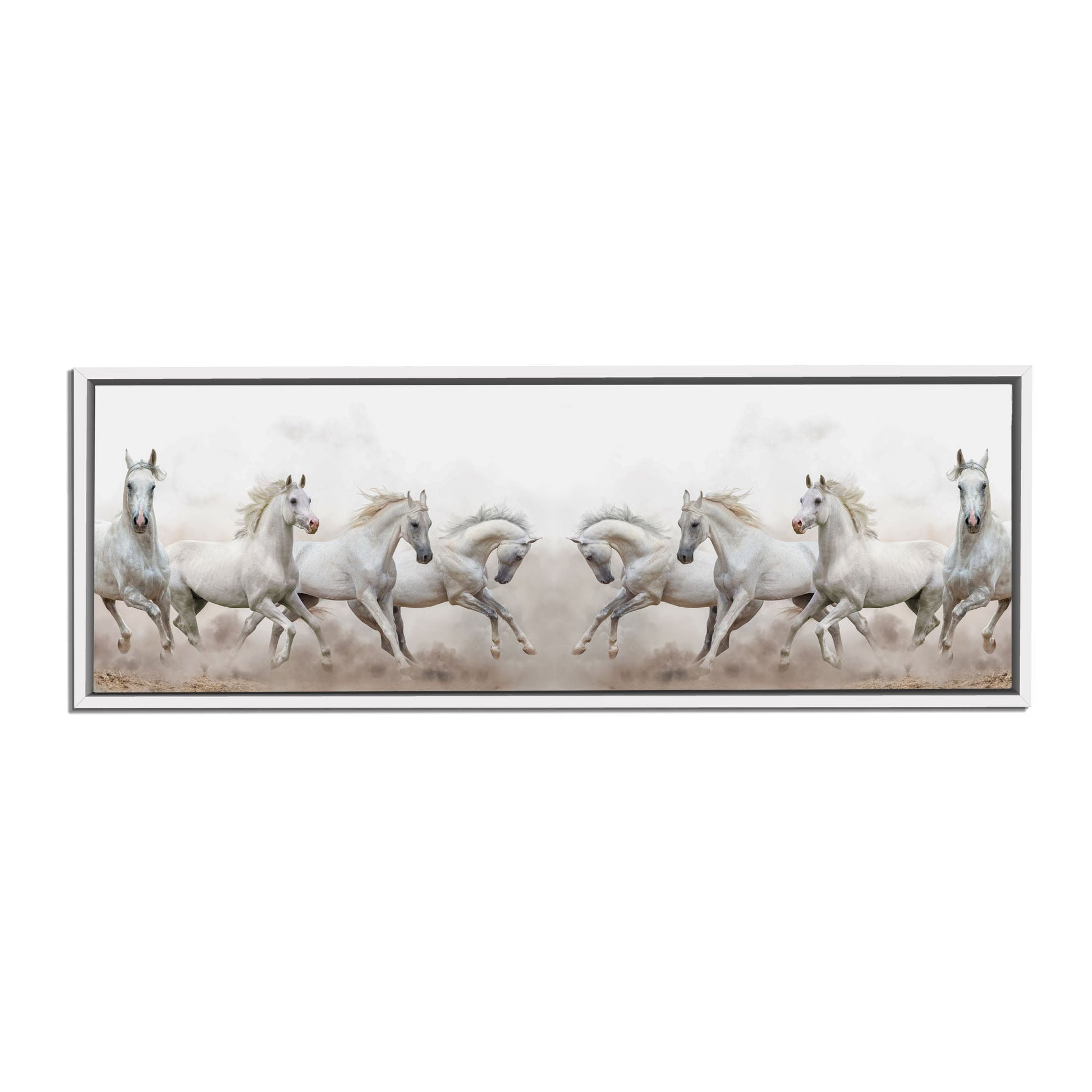 Wildlife Canvas-Arabian Horses White Sky-Wall Art-Wall Art-DECOROLALA
