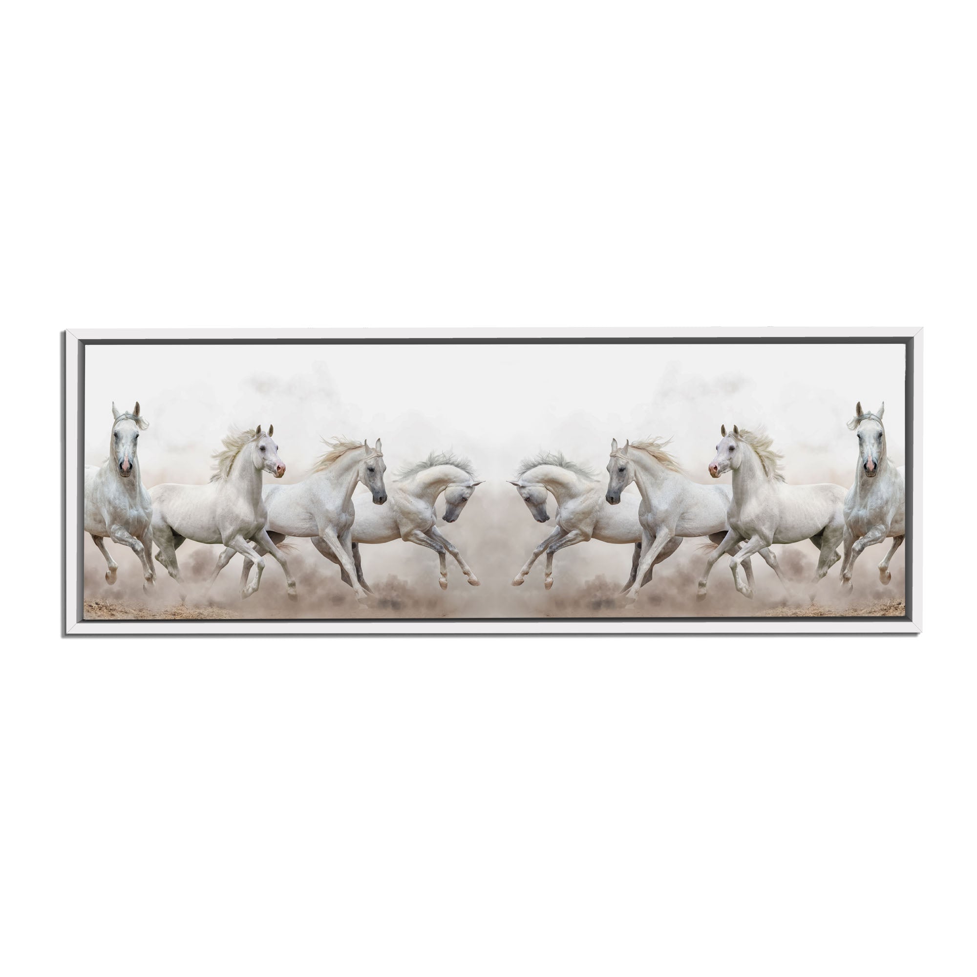 Wildlife Canvas-Arabian Horses White Sky-Wall Art-Wall Art-DECOROLALA