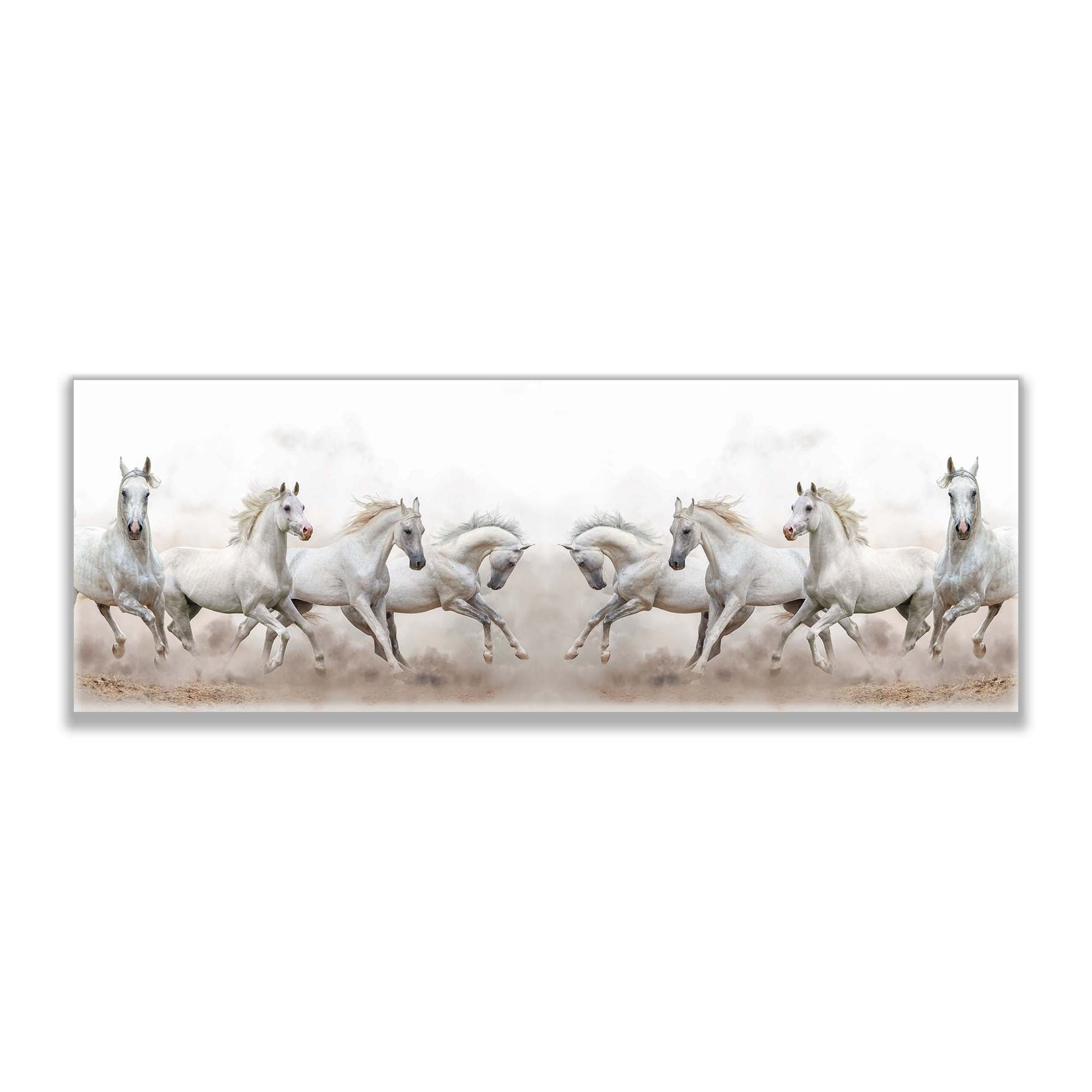Wildlife Canvas-Arabian Horses White Sky-Wall Art-Wall Art-DECOROLALA