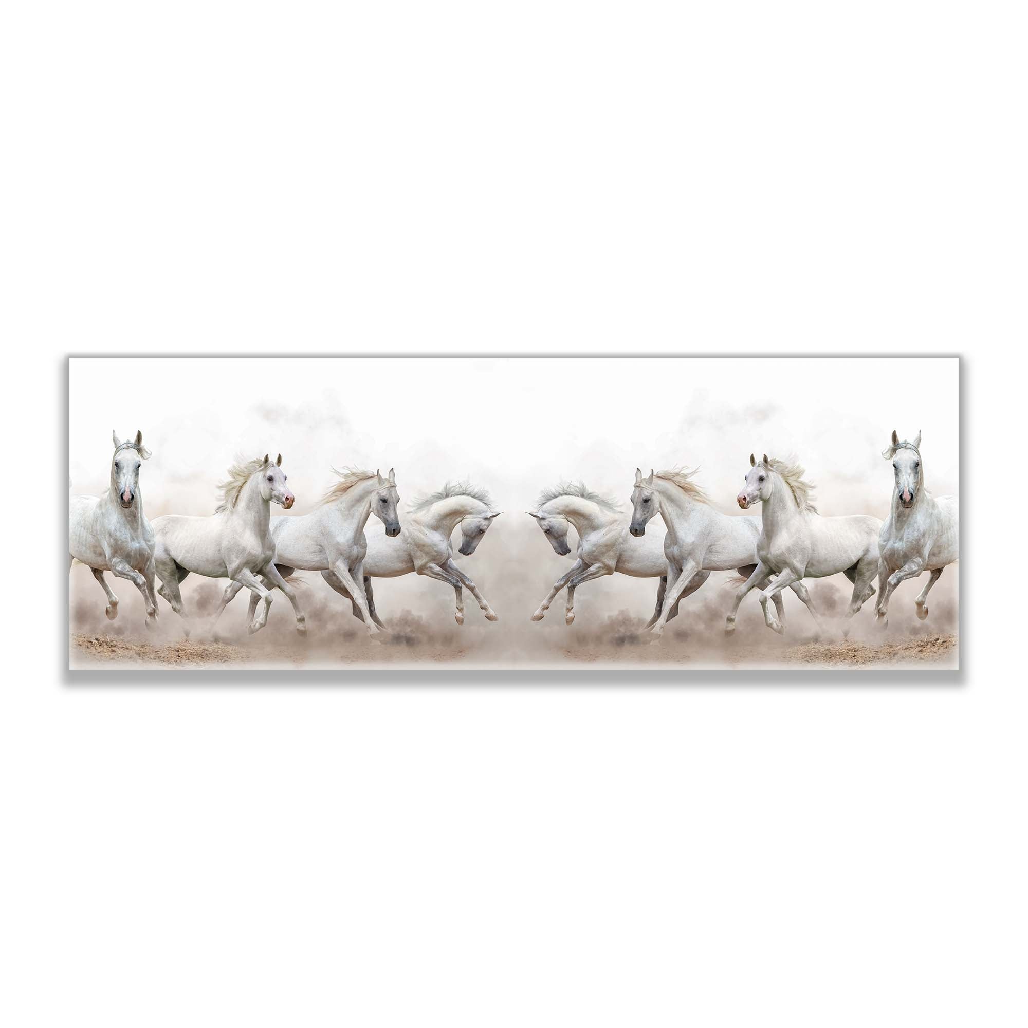 Wildlife Canvas-Arabian Horses White Sky-Wall Art-Wall Art-DECOROLALA