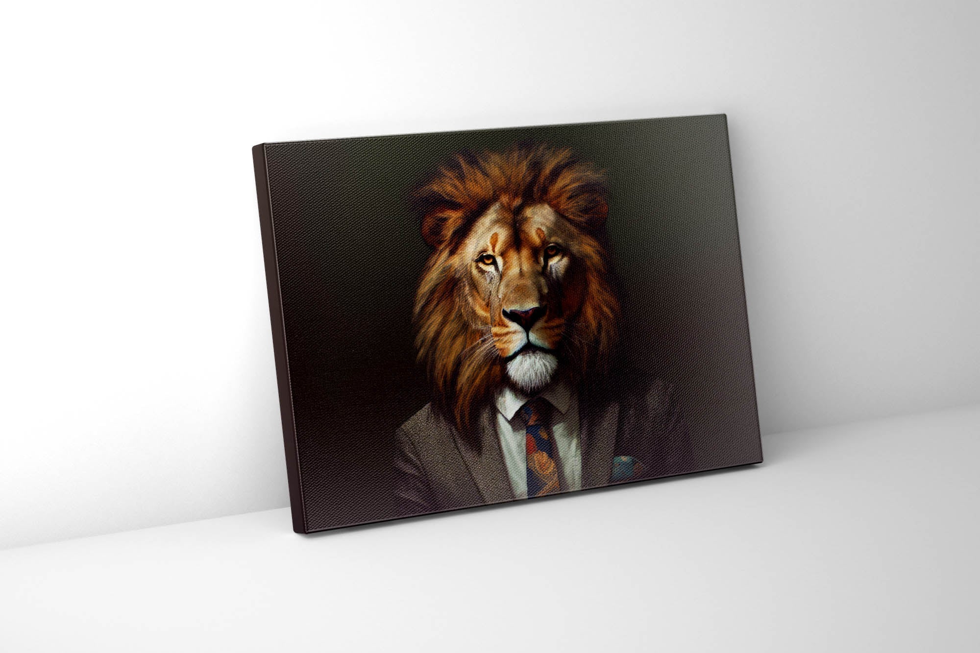 Wildlife Canvas Art - Boss Lion 48x36 Inches-Wall Art-DECOROLALA