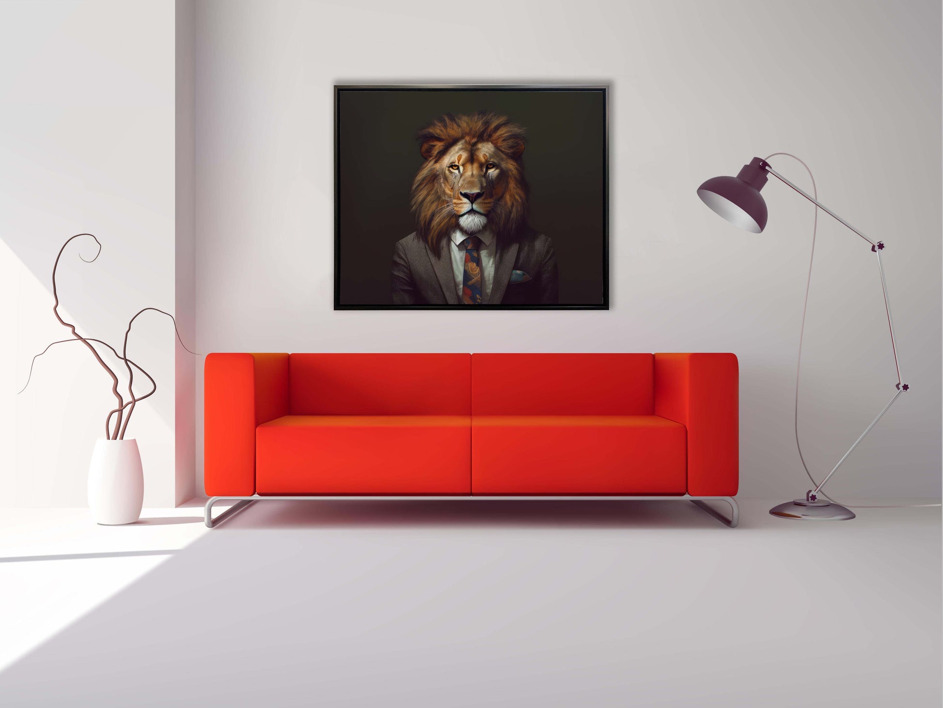 Wildlife Canvas Art - Boss Lion 48x36 Inches-Wall Art-DECOROLALA