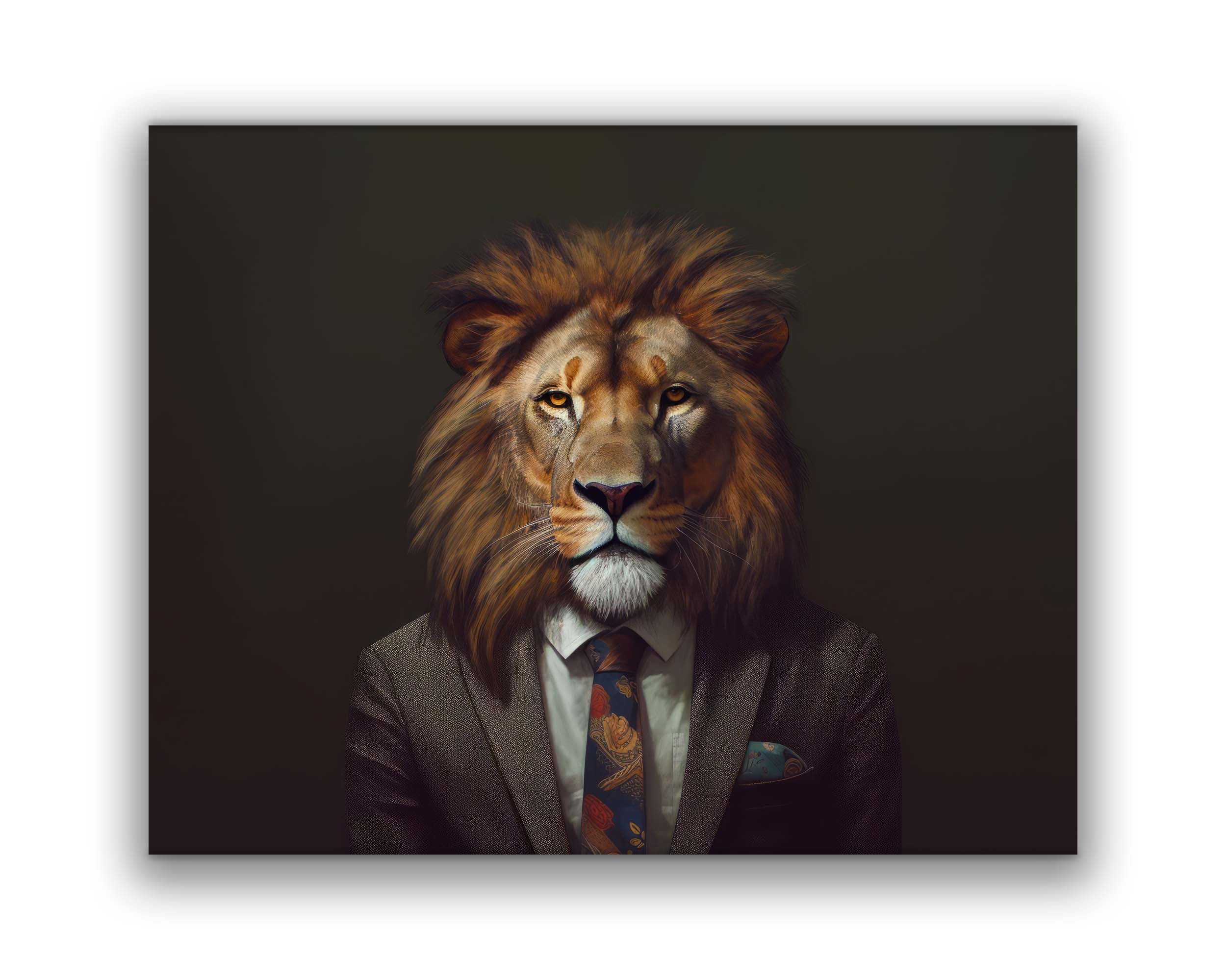 Wildlife Canvas Art - Boss Lion 48x36 Inches-Wall Art-DECOROLALA