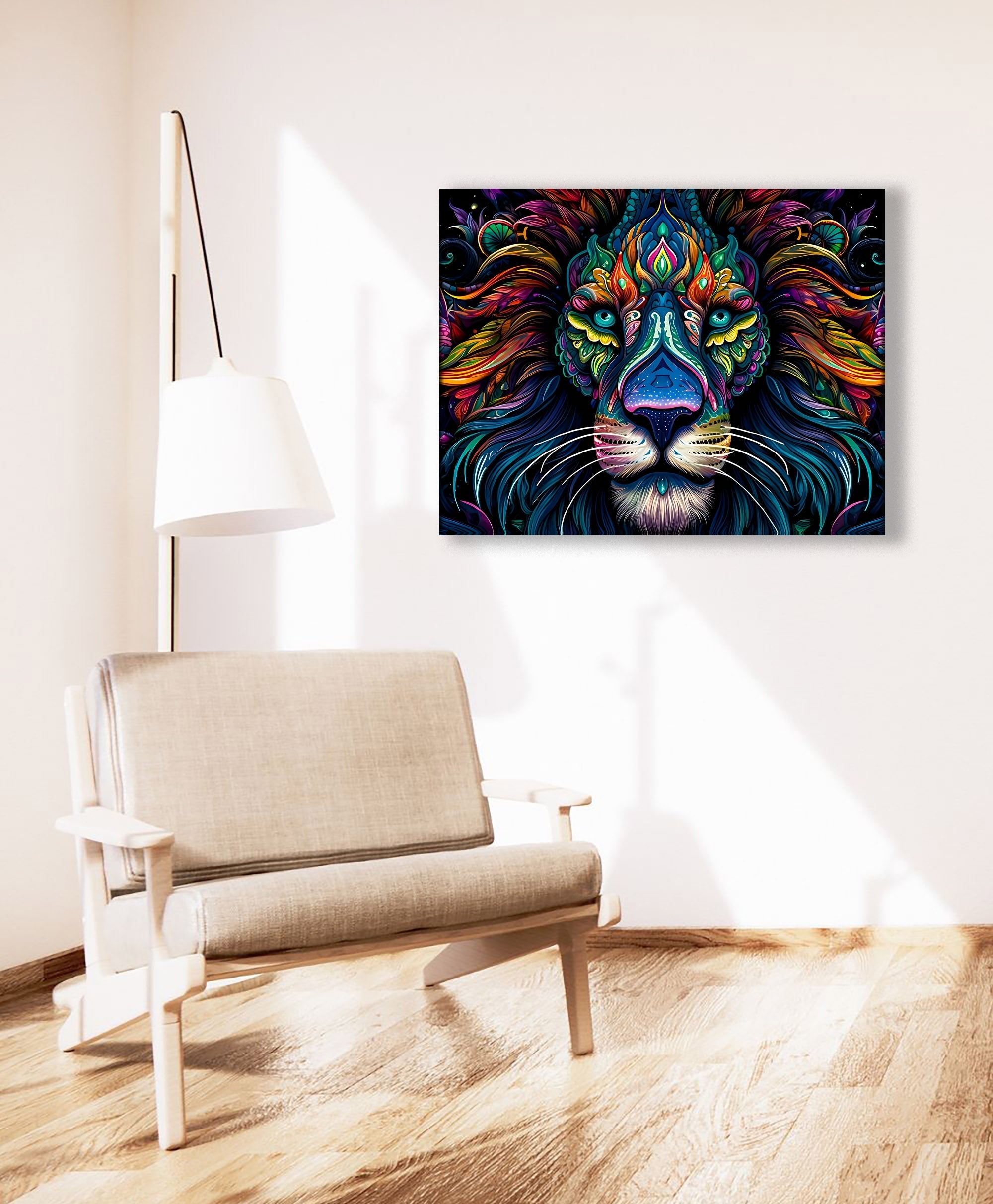 Wildlife Canvas Art - Colorful Lion's - Wall Decor-RGB Vanish-Wall Art-DECOROLALA