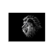 Wildlife Canvas Art-Lions Head Blue Eye in Black and White -Silver varnish-Wall Art-DECOROLALA