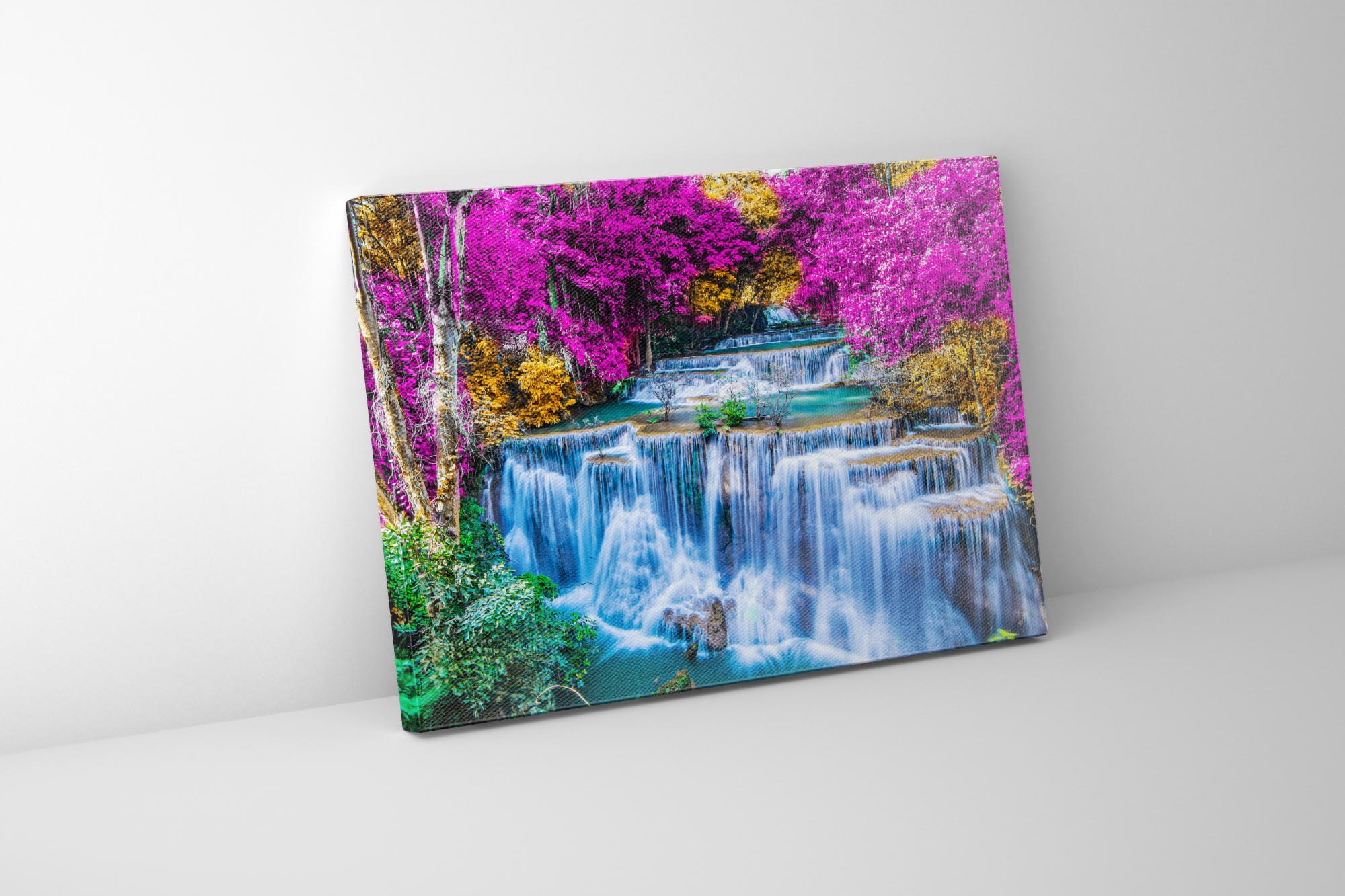 Wildlife Waterfalls Landscape Canvas Wall Art 48x36-Wall Art-DECOROLALA