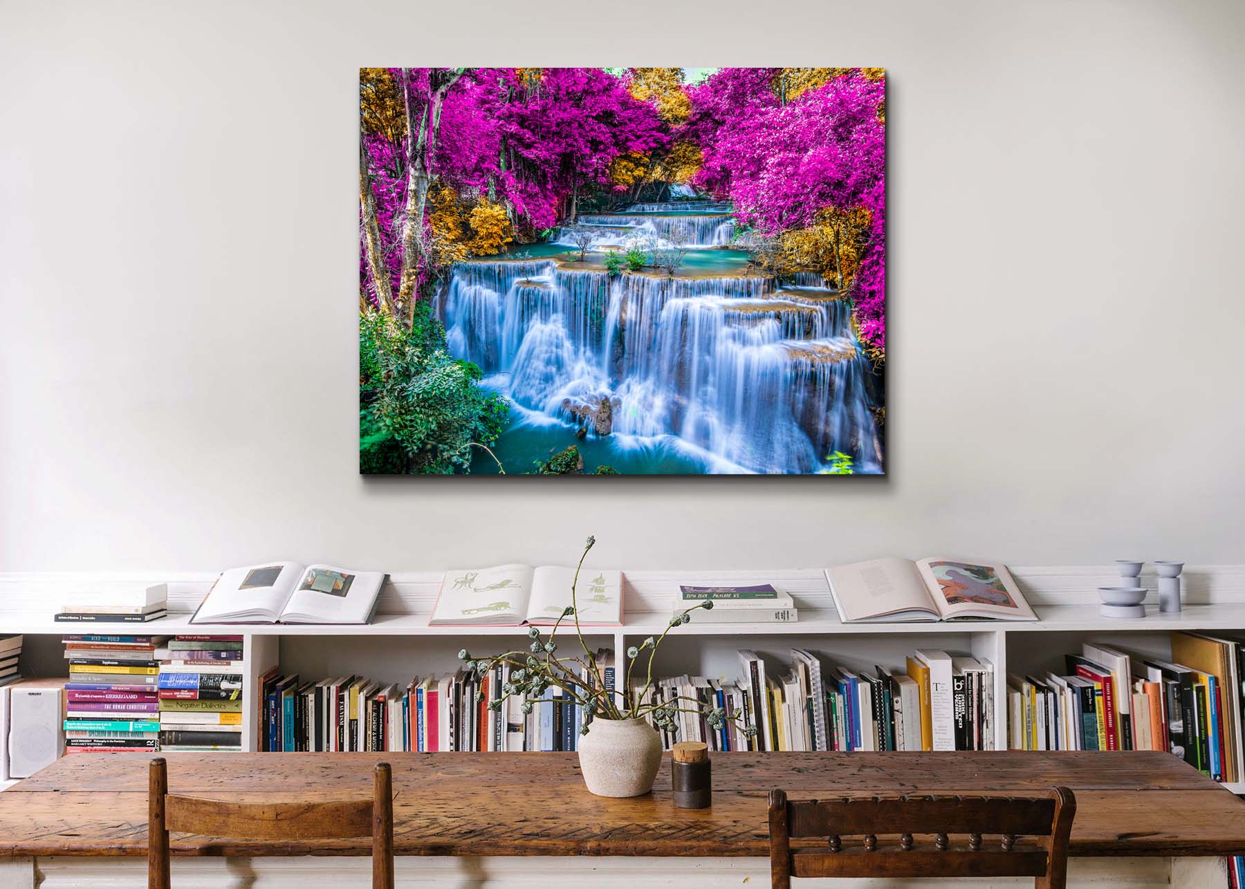 Wildlife Waterfalls Landscape Canvas Wall Art 48x36-Wall Art-DECOROLALA