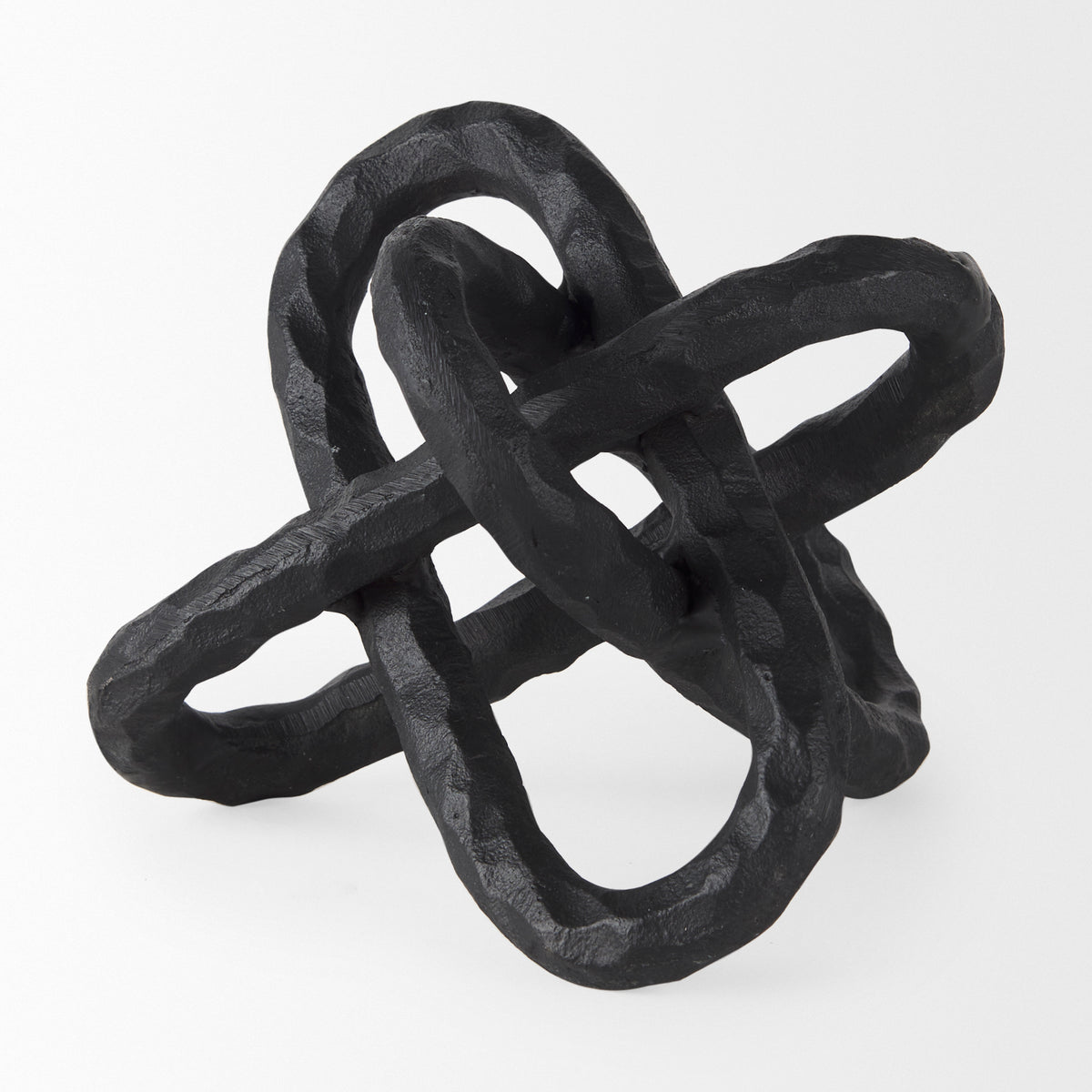 Wilhelm I (Small) 7L x 7W Black Metal Link Decor Object-Objects-DECOROLALA
