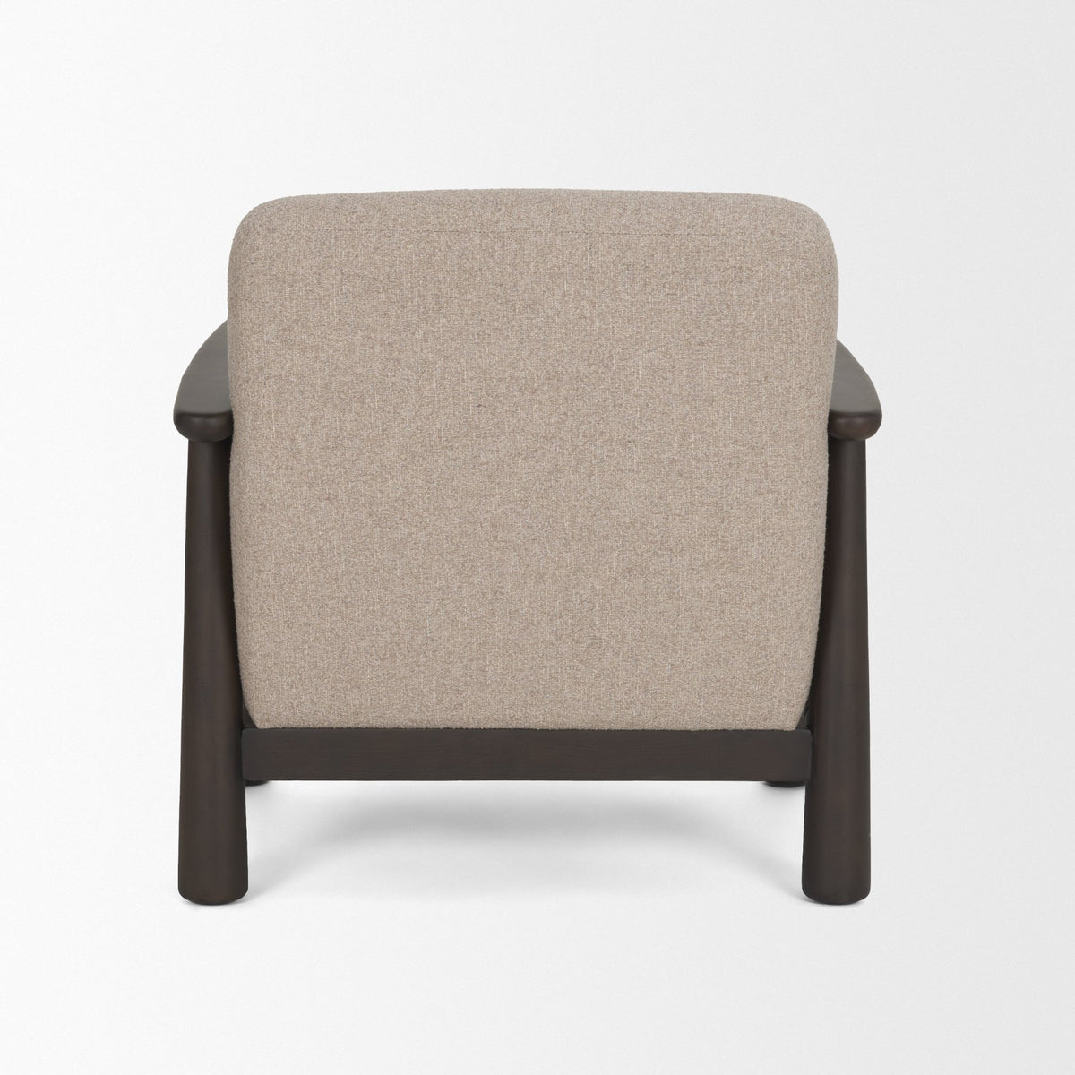 Willmar Textured Mushroom Gray Fabric Espresso Brown Wood Accent Lounge Chair-Accent Chairs-DECOROLALA