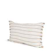 Willow 13x21 Lumbar Cream w/ Camel Stripes Decorative Pillow Cover-Decorative Pillows-DECOROLALA