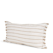 Willow 14x26 Lumbar Cream w/ Camel Stripes Decorative Pillow Cover-Decorative Pillows-DECOROLALA