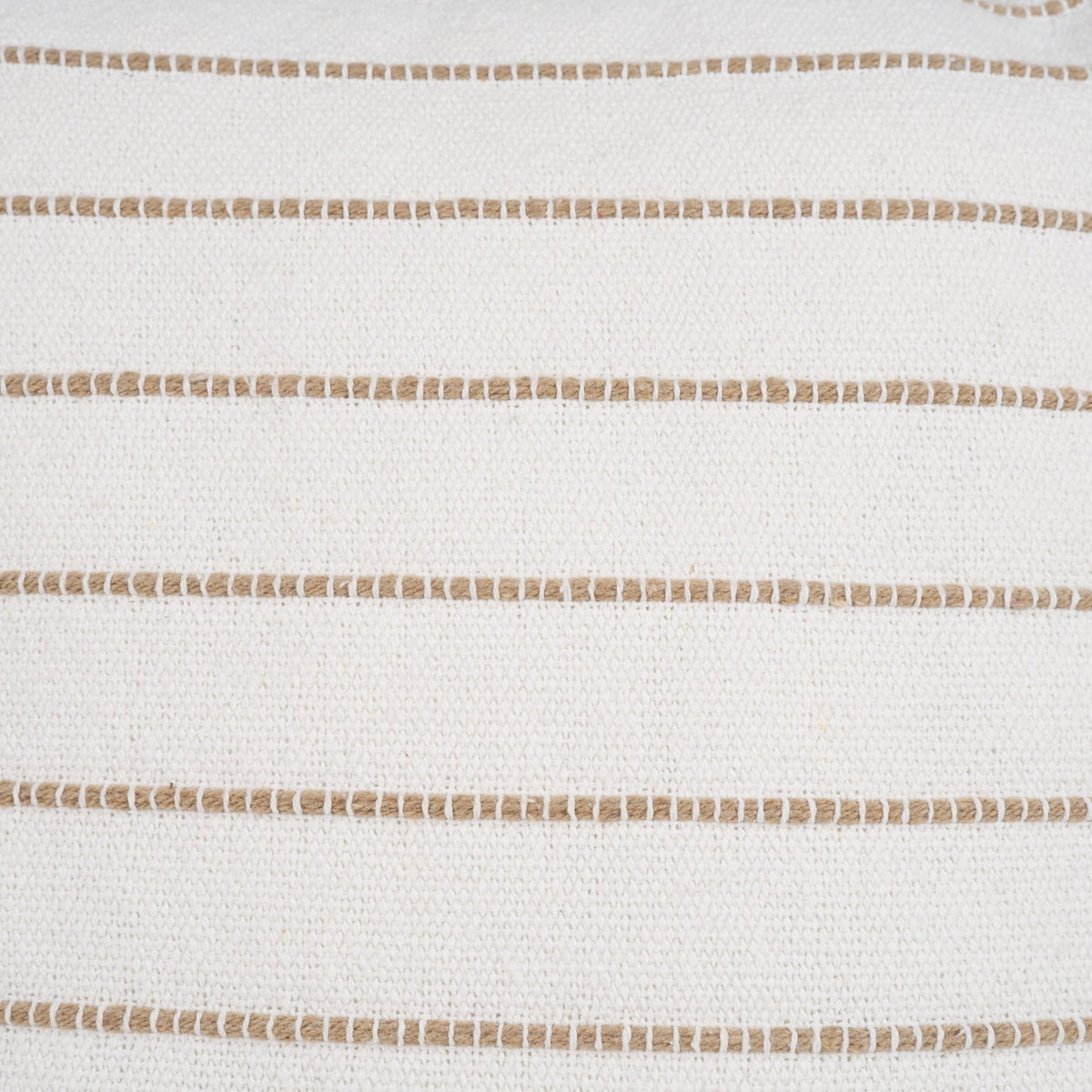 Willow 20x20 Square Cream w/ Camel Stripes Pillow Cover w/Down Filler-Decorative Pillows-DECOROLALA