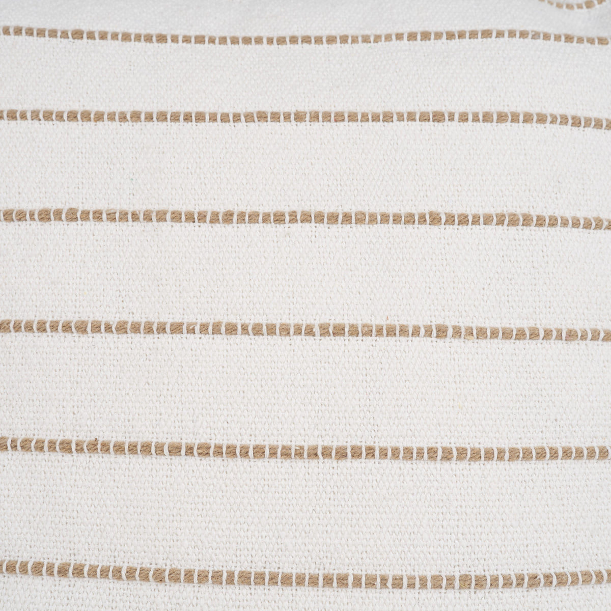 Willow 20x20 Square Cream w/ Camel Stripes Pillow Cover w/Non-Allergen Filler-Decorative Pillows-DECOROLALA
