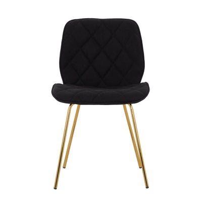 Willow Black Tufted Accent Chair with Gold Legs (set of 2)