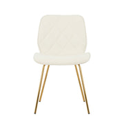 Willow Cream Tufted Accent Chair with Gold Legs (Set of 2)-Dining Room-DECOROLALA