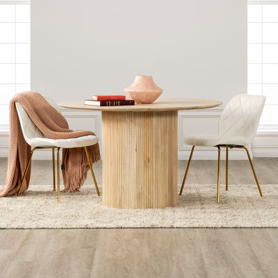 Willow Cream Tufted Accent Chair with Gold Legs (Set of 2)