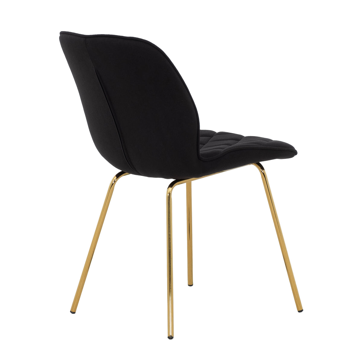 Willow Diamond-Tufted Slipper Chair, Black, Gold Legs-Dining Room-DECOROLALA