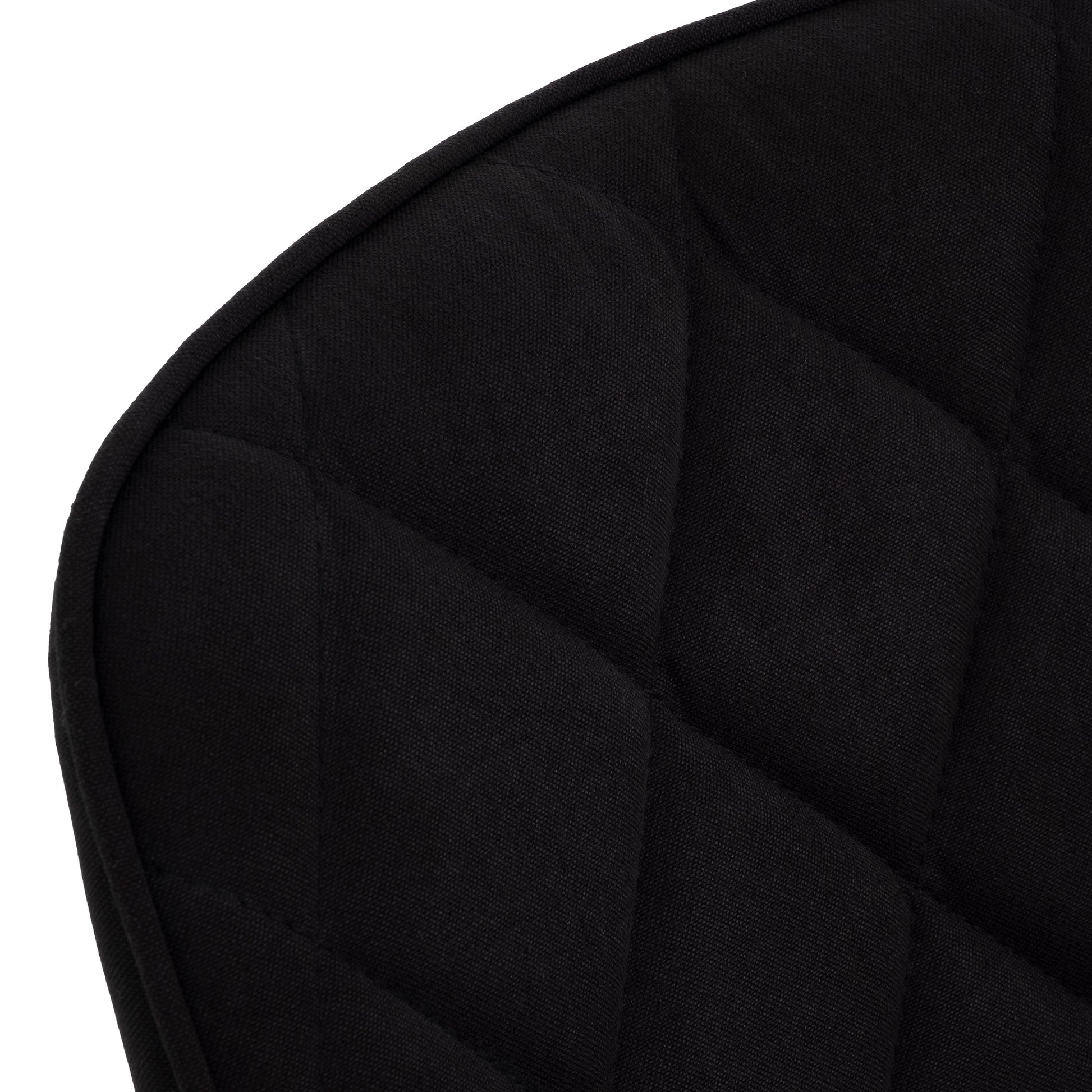 Willow Diamond-Tufted Slipper Chair, Black, Gold Legs-Dining Room-DECOROLALA