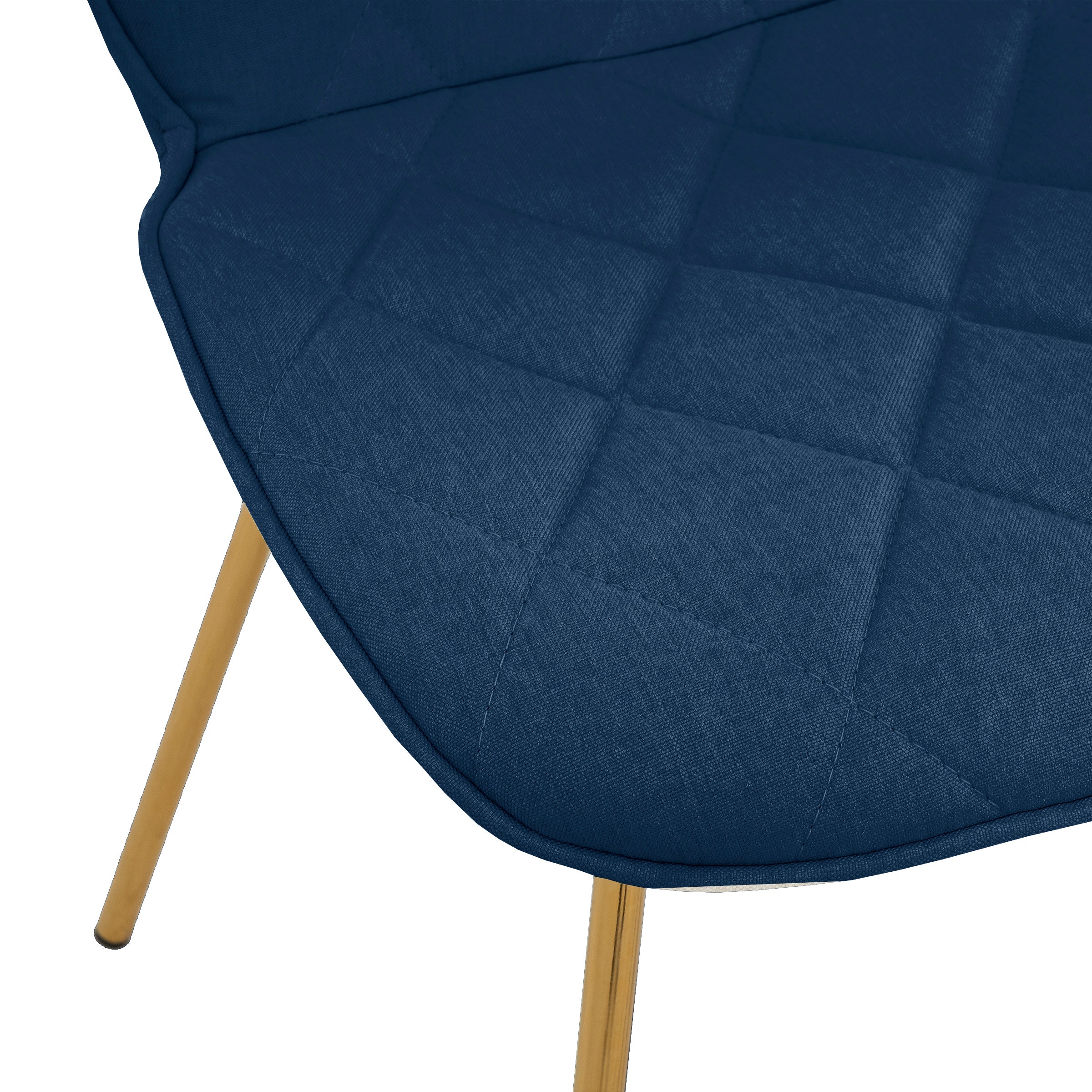 Willow Diamond-Tufted Slipper Chair, Black, Gold Legs-Dining Room-DECOROLALA