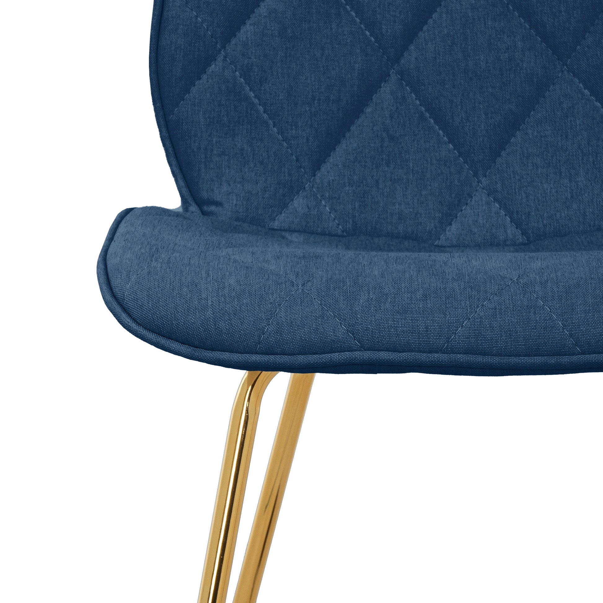 Willow Diamond-Tufted Slipper Chair, Black, Gold Legs-Dining Room-DECOROLALA