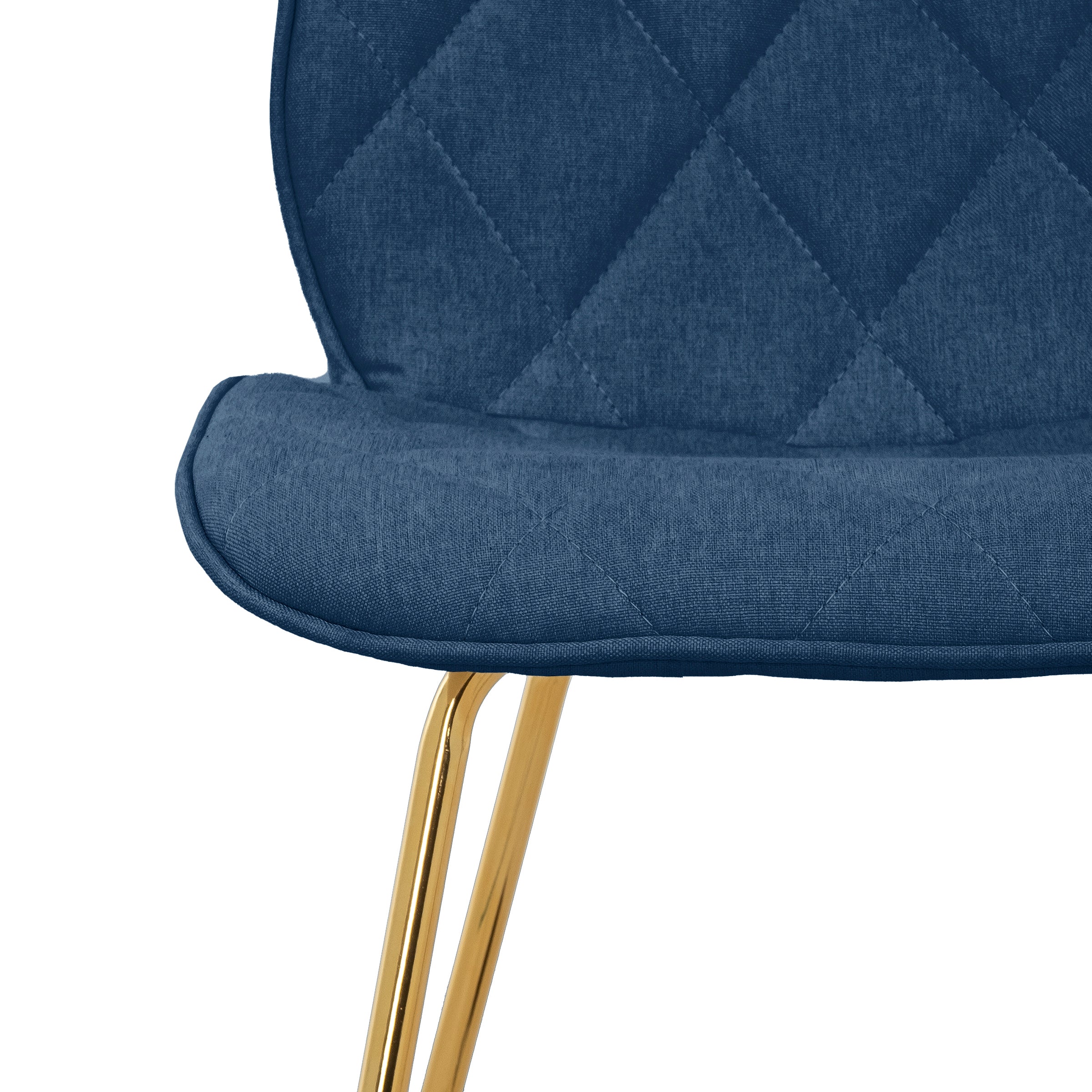 Willow Diamond-Tufted Slipper Chair, Black, Gold Legs-Dining Room-DECOROLALA