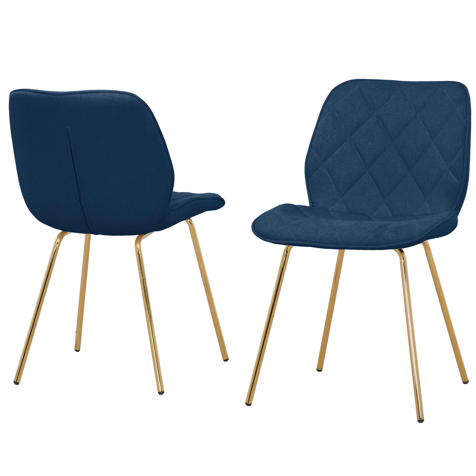 Willow Diamond-Tufted Slipper Chair, Black, Gold Legs-Dining Room-DECOROLALA