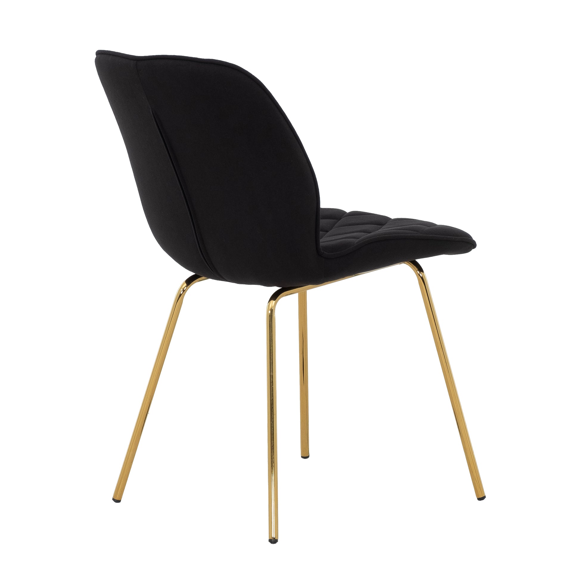 Willow Diamond-Tufted Slipper Chair, Black, Gold Legs-Dining Room-DECOROLALA