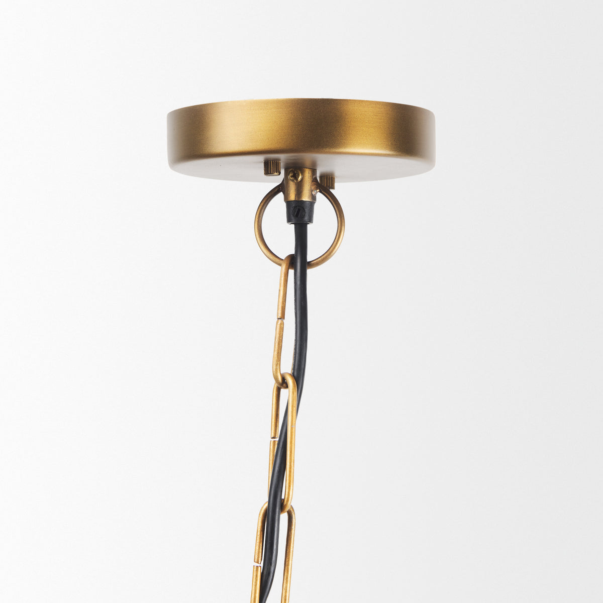 Willson 17.0L x 17.0W x 29.0H Black Iron W/Antique Brass Dome Pendant Light-Pendant Lighting-DECOROLALA