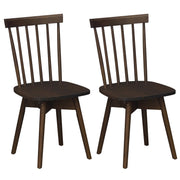 Windsor Dining Chairs Set of 2 Mid Century Rubber Wood Kitchen Chairs with Swivel Seat-Walnut-Dining Chairs-DECOROLALA