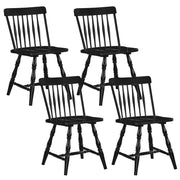 Windsor Dining Chairs Set of 4 with Curved Spindle Back-Black-Dining Chairs-DECOROLALA