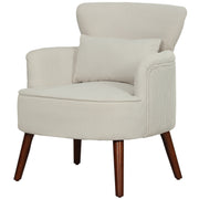 Wingback Accent Chair - Cream White Corduroy-DECOROLALA