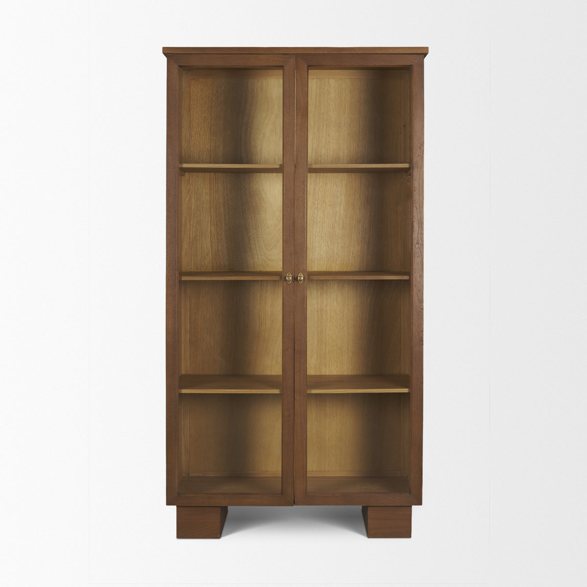 Winsford Two-Tone Oak Display Cabinet w/ Glass Doors-Cabinets-DECOROLALA